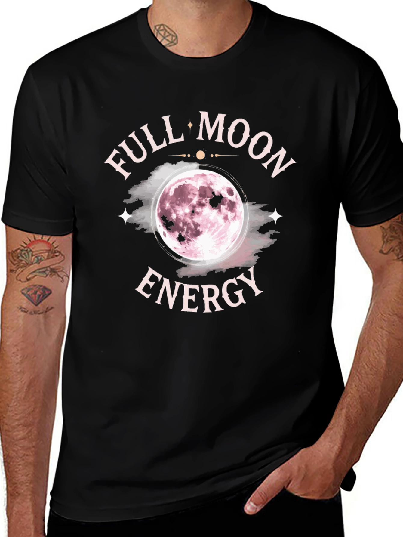 Variant 8 of Full Moon Energy Black Graphic Tee
