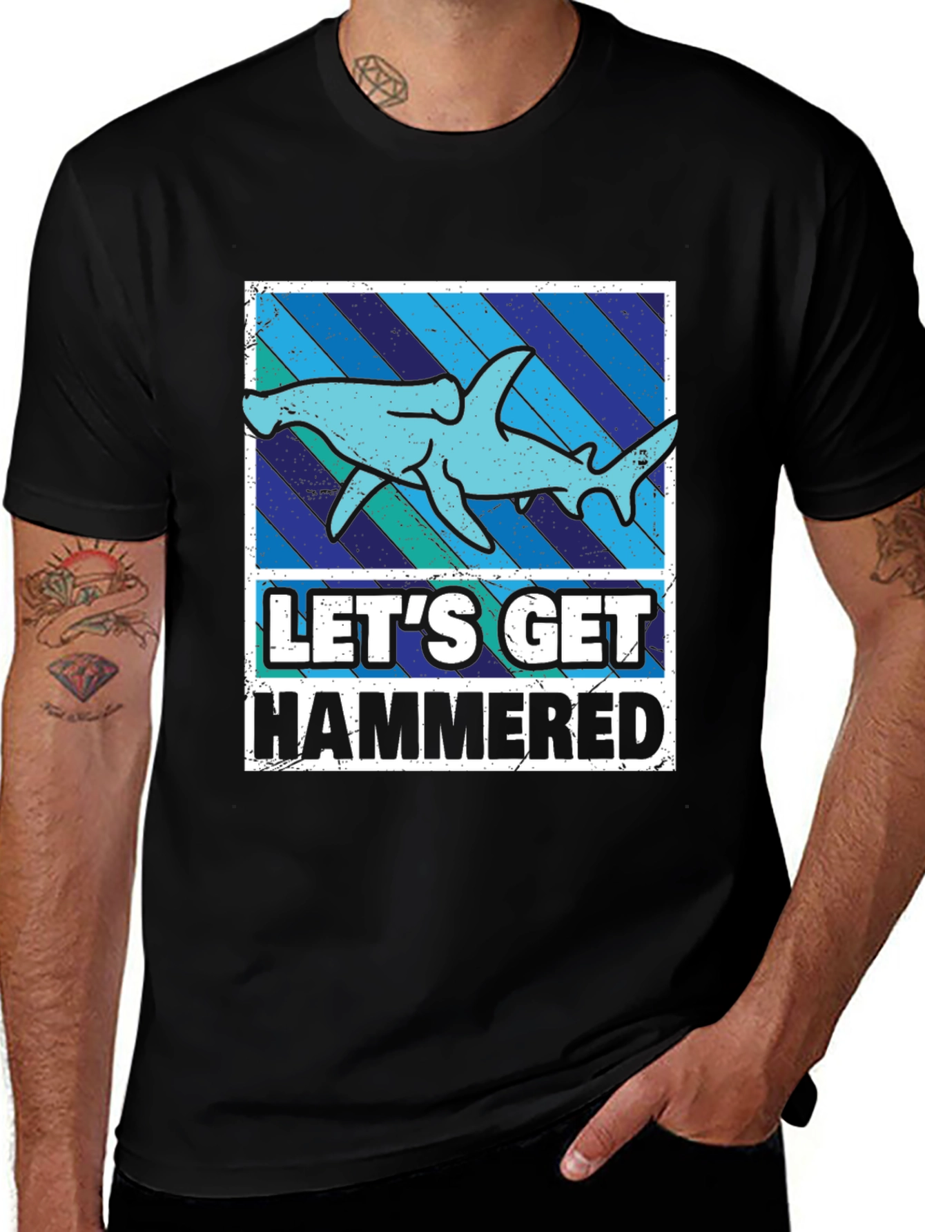 Variant 29 of Let's Get Hammered! Hammerhead Shark T-Shirt