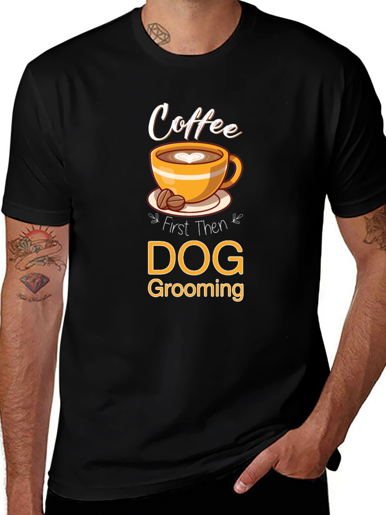 Variant 7 of Coffee Then Dog Grooming T-Shirt