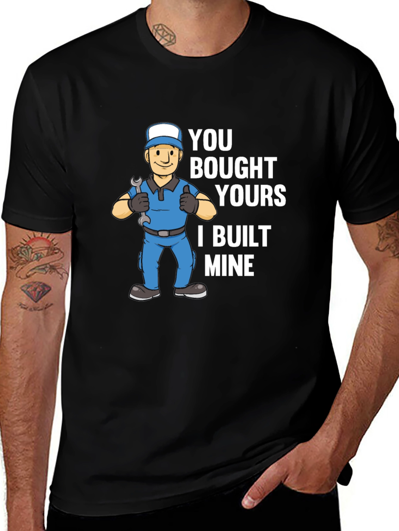 Variant 18 of Built Mine Graphic Tee - Mechanic Cartoon