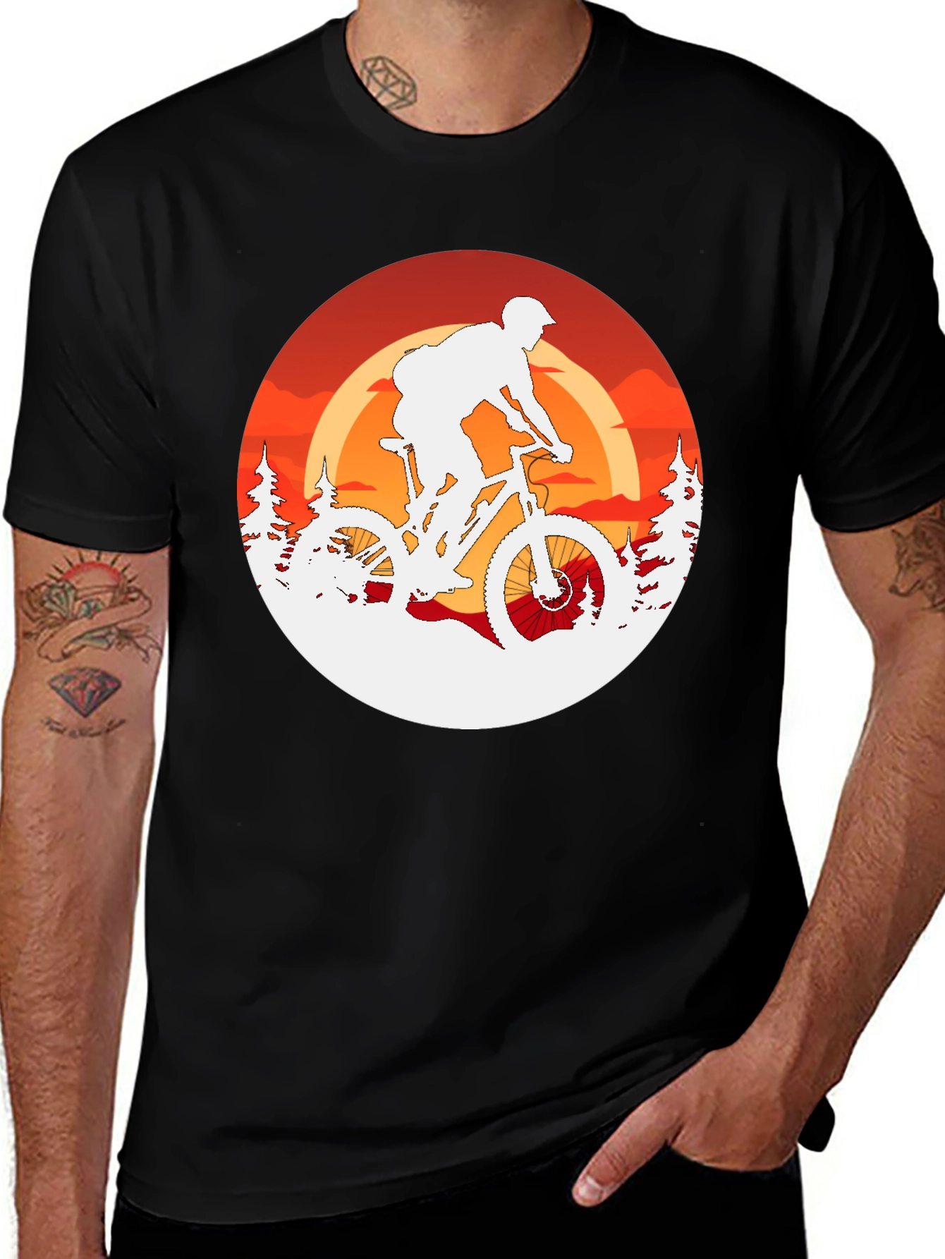 Variant 18 of Mountain Biker Sunset Graphic T-Shirt