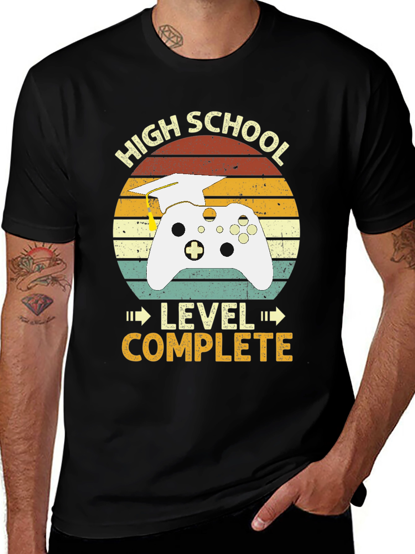 Variant 8 of High School Graduation Gamer T-Shirt - Level Complete!