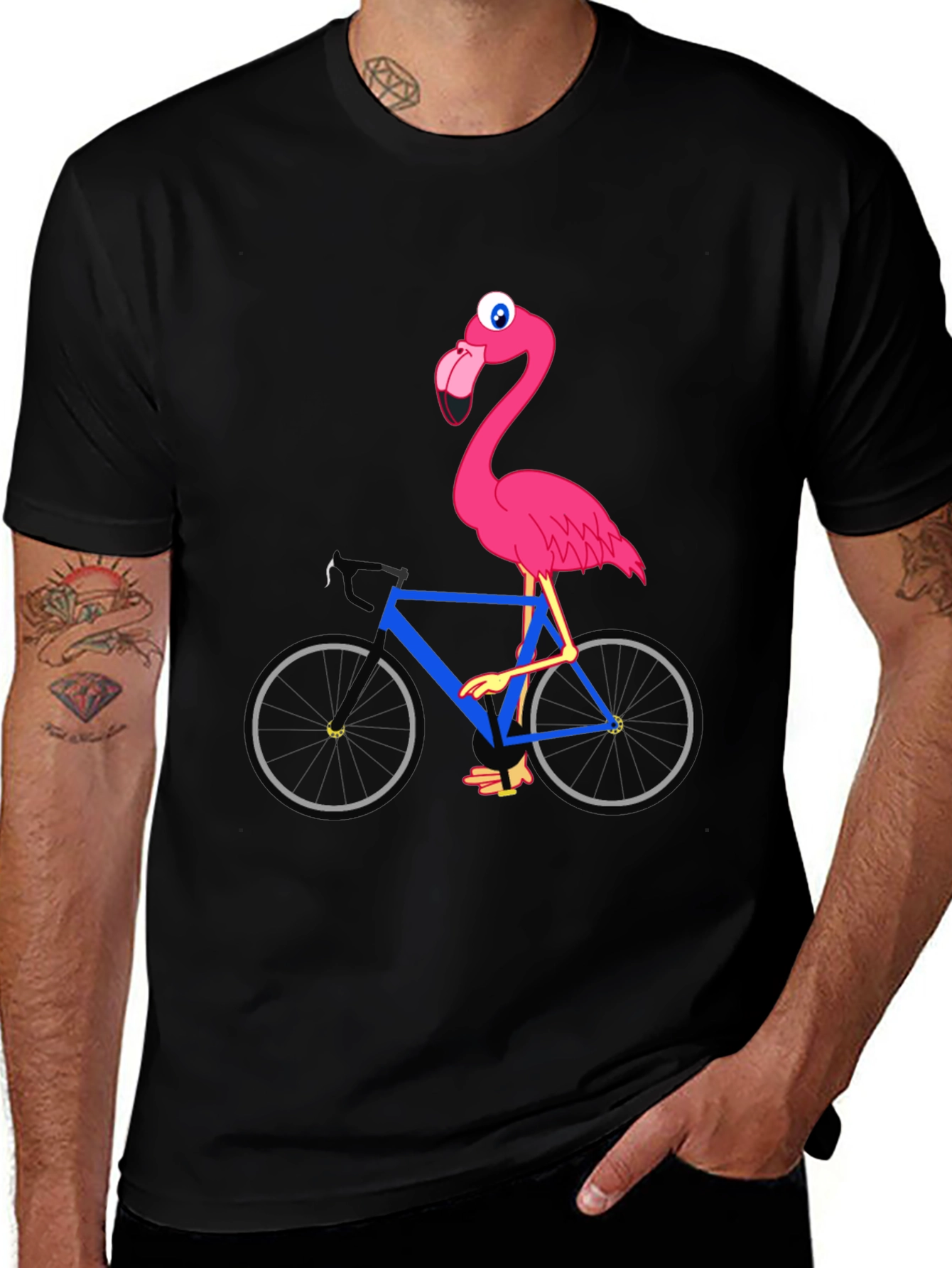 Variant 24 of Flamingo on Bike Graphic Tee