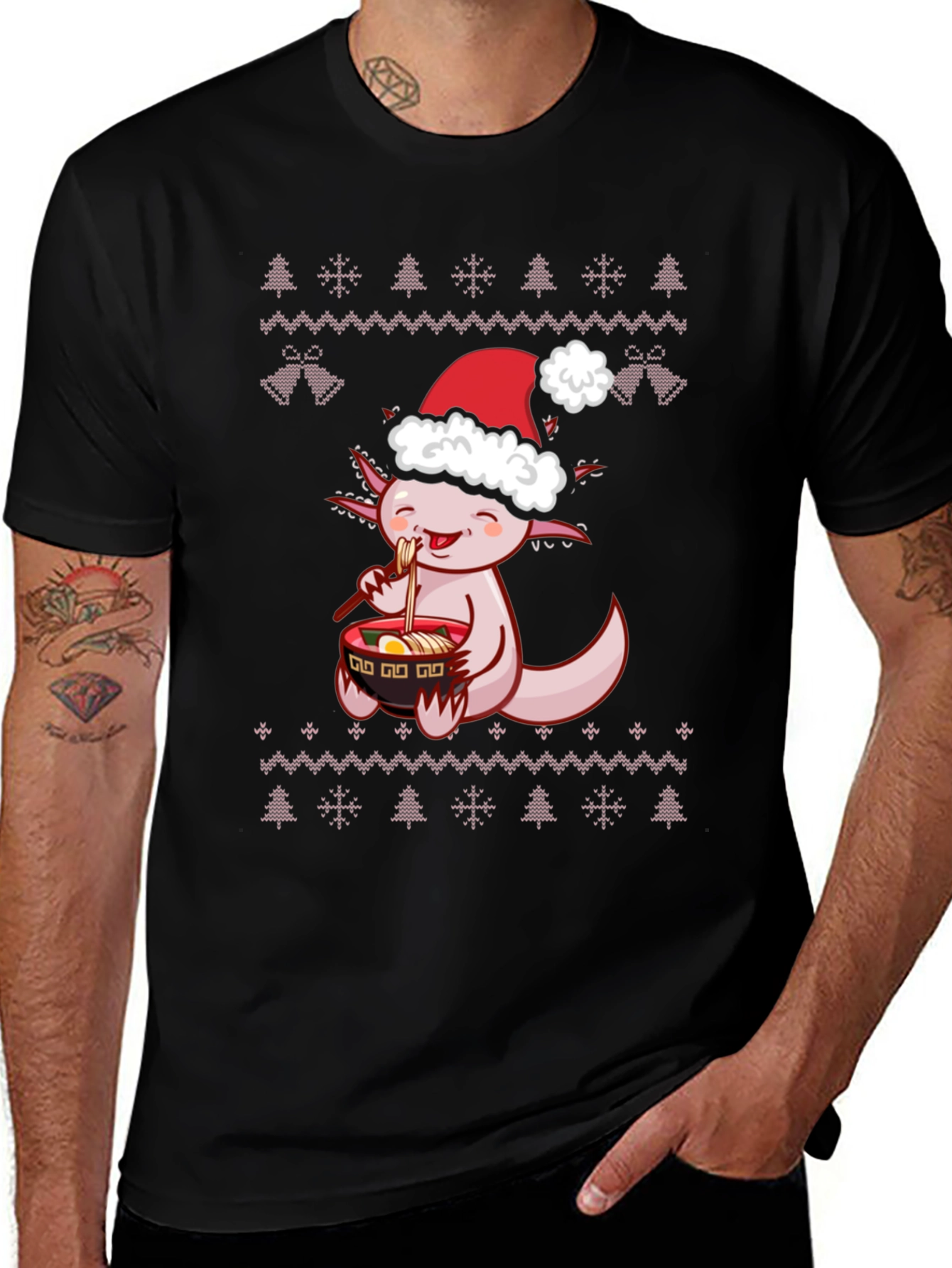 Axolotl Ramen Christmas T-Shirt