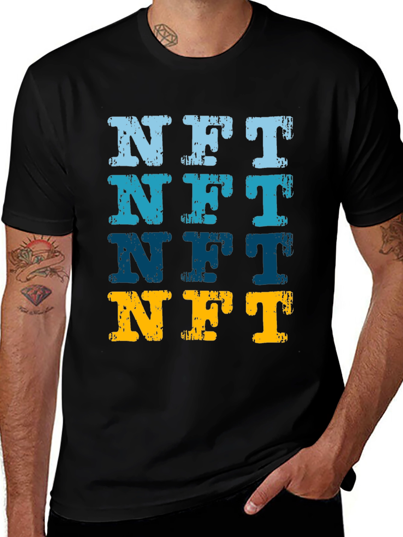 Variant 12 of NFT Distressed Graphic Tee - Crypto Art