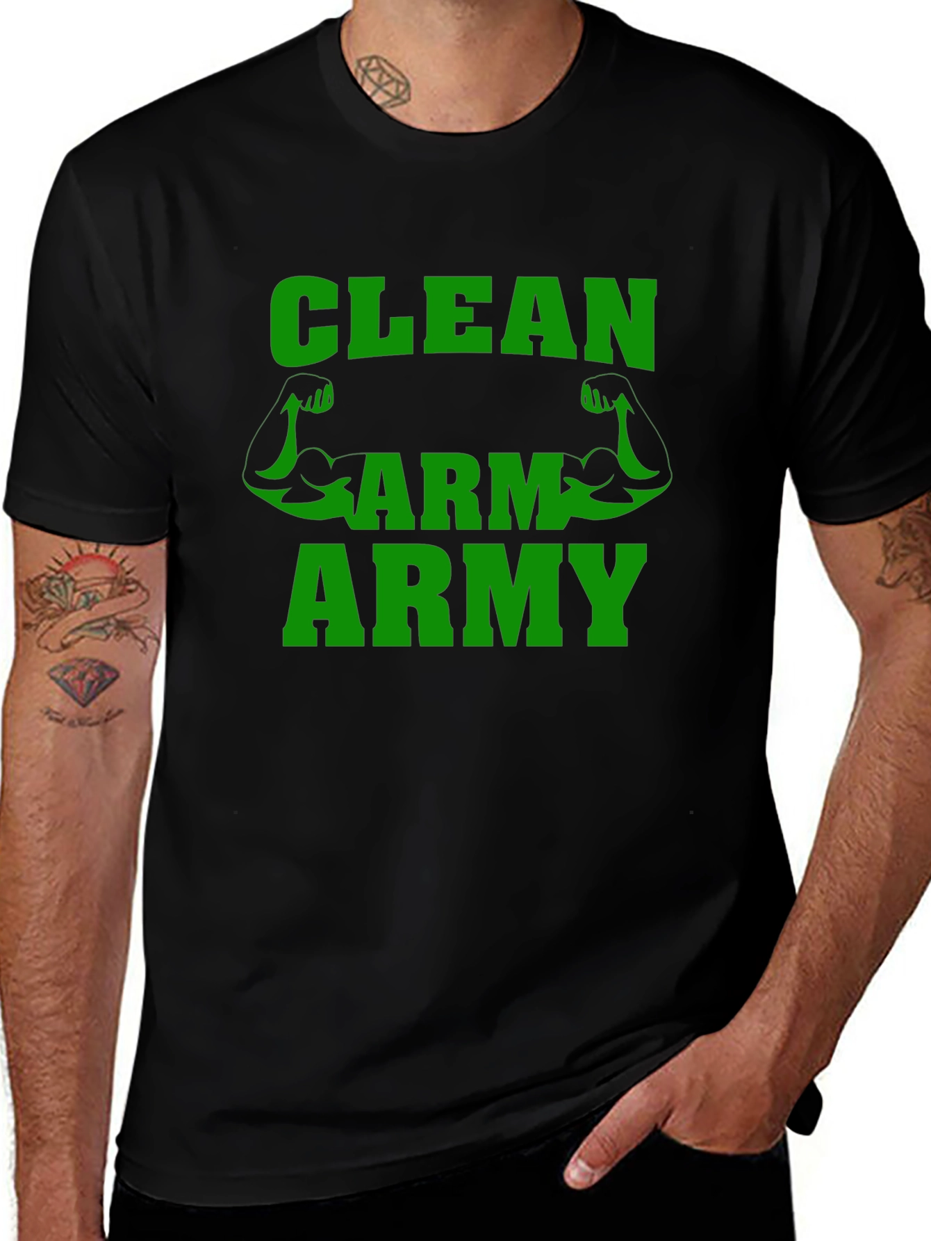Variant 26 of Clean Arm Army T-Shirt Gym Fitness
