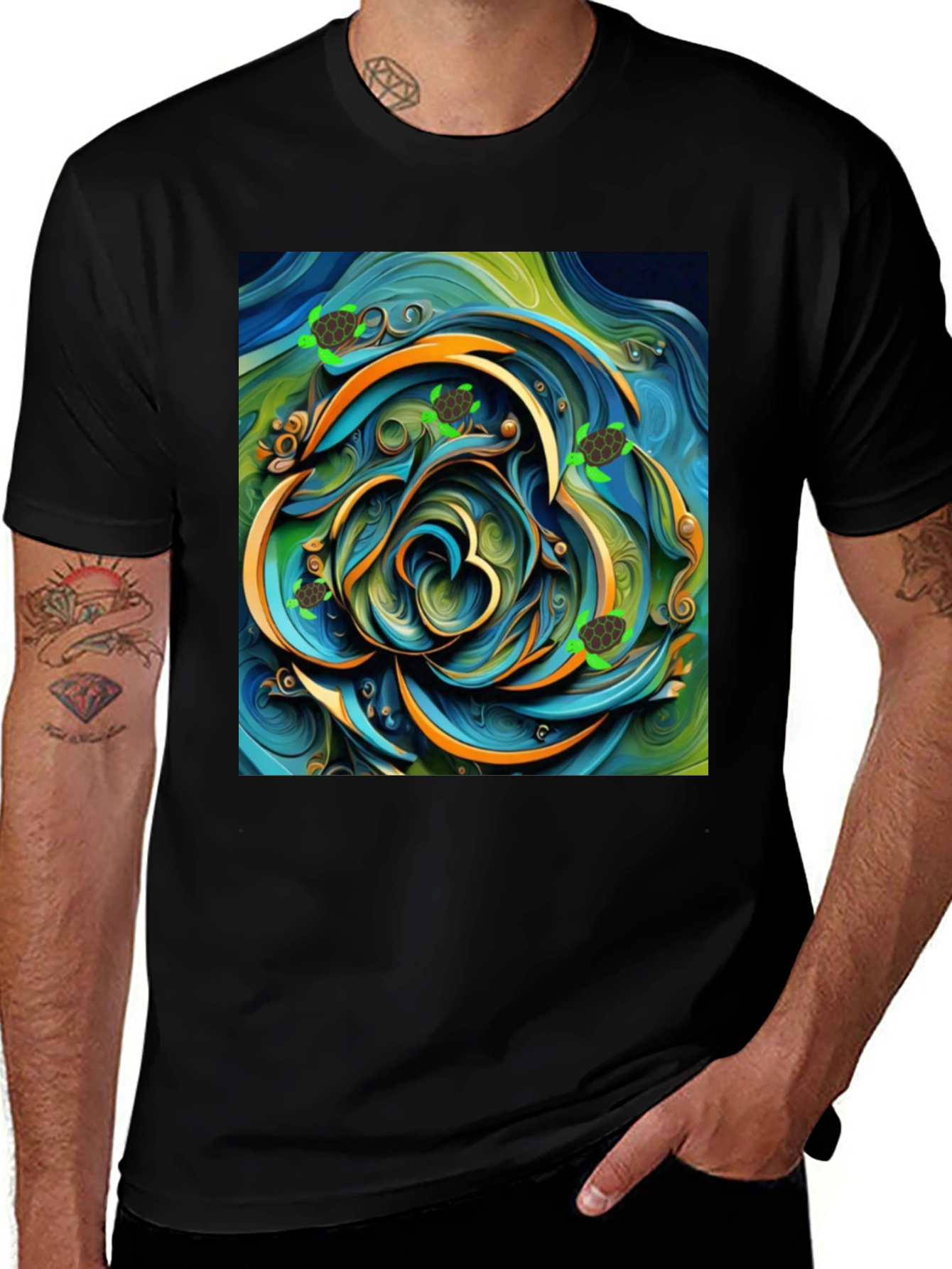 Variant 25 of Artistic Turtle Graphic Tee - Unique Style