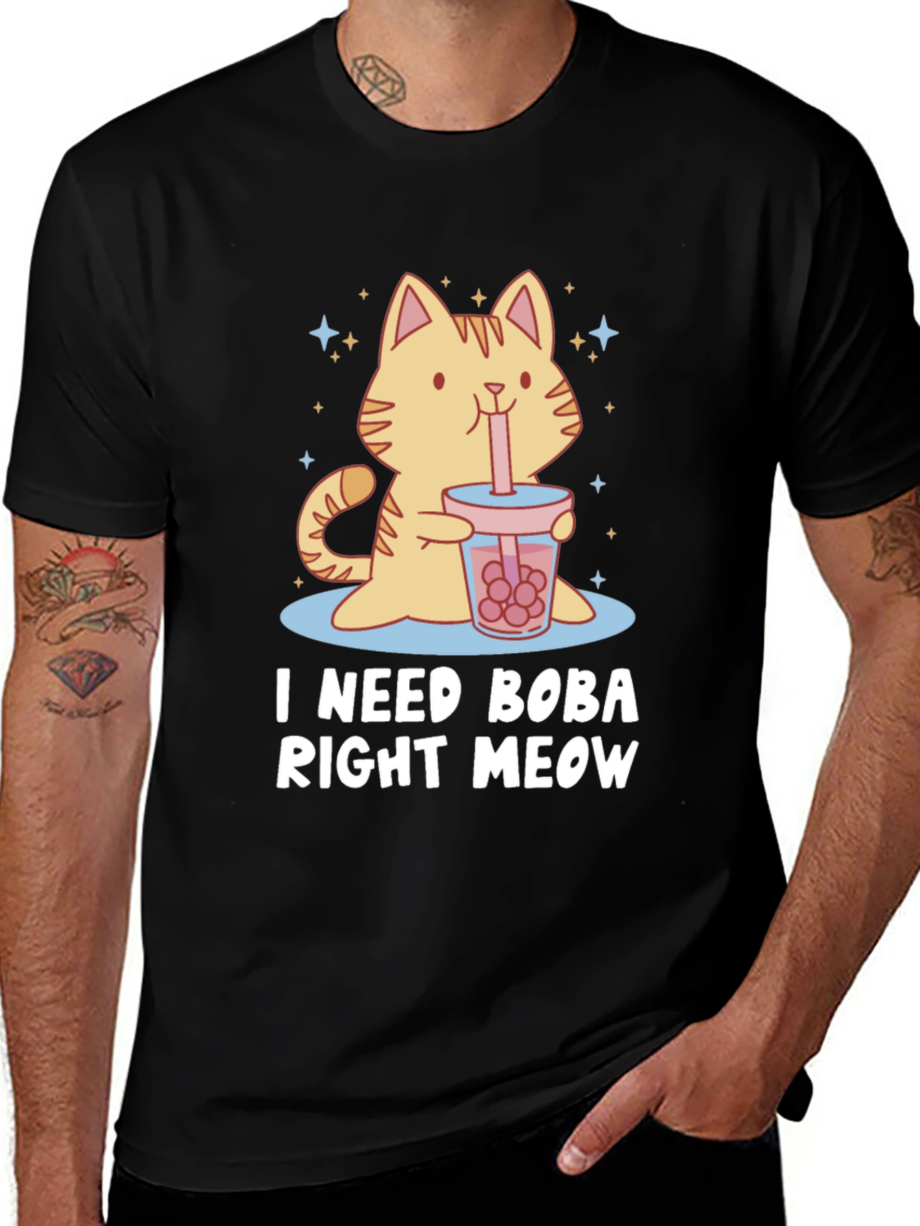 Variant 28 of I Need Boba Right Meow T-Shirt