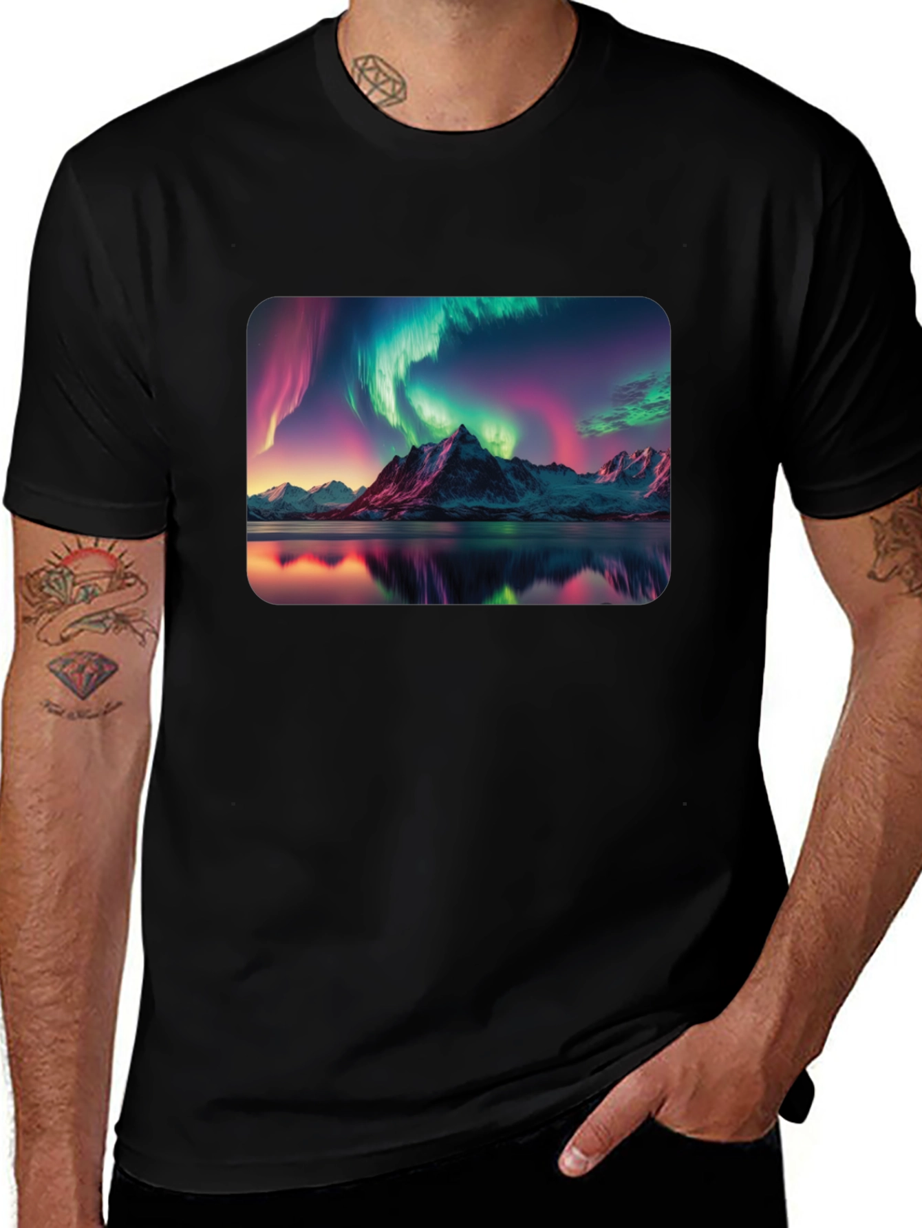 Aurora Borealis Graphic Tee - Northern Lights T-Shirt