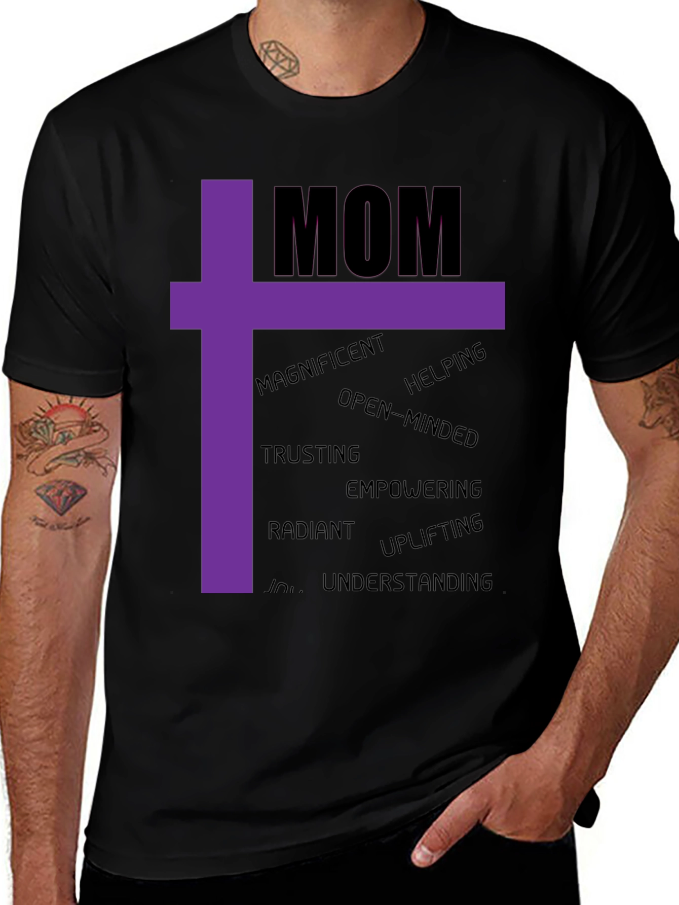 Mom Graphic Tee - Uplifting Qualities Black T-Shirt
