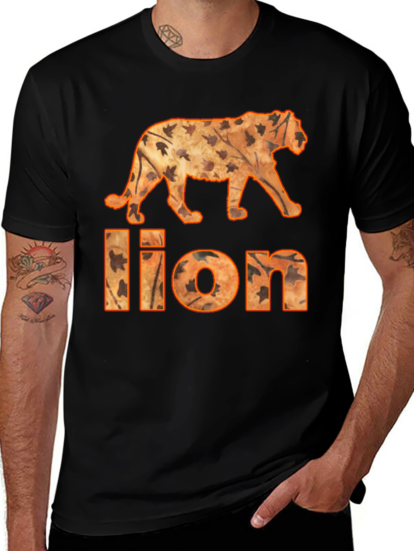Variant 28 of Lion Graphic Print Men's T-Shirt