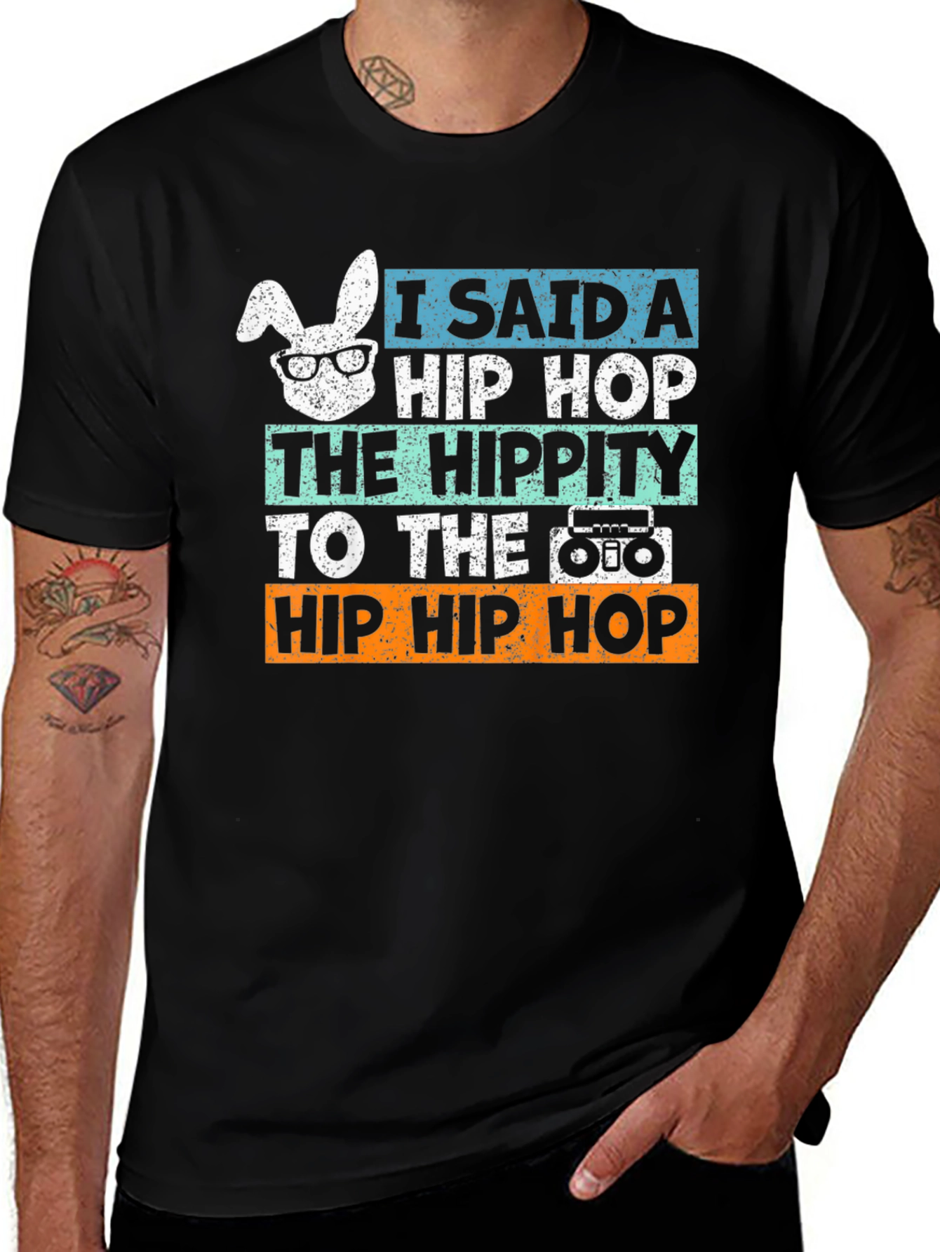 Hip Hop Easter Bunny T-Shirt - Retro Style
