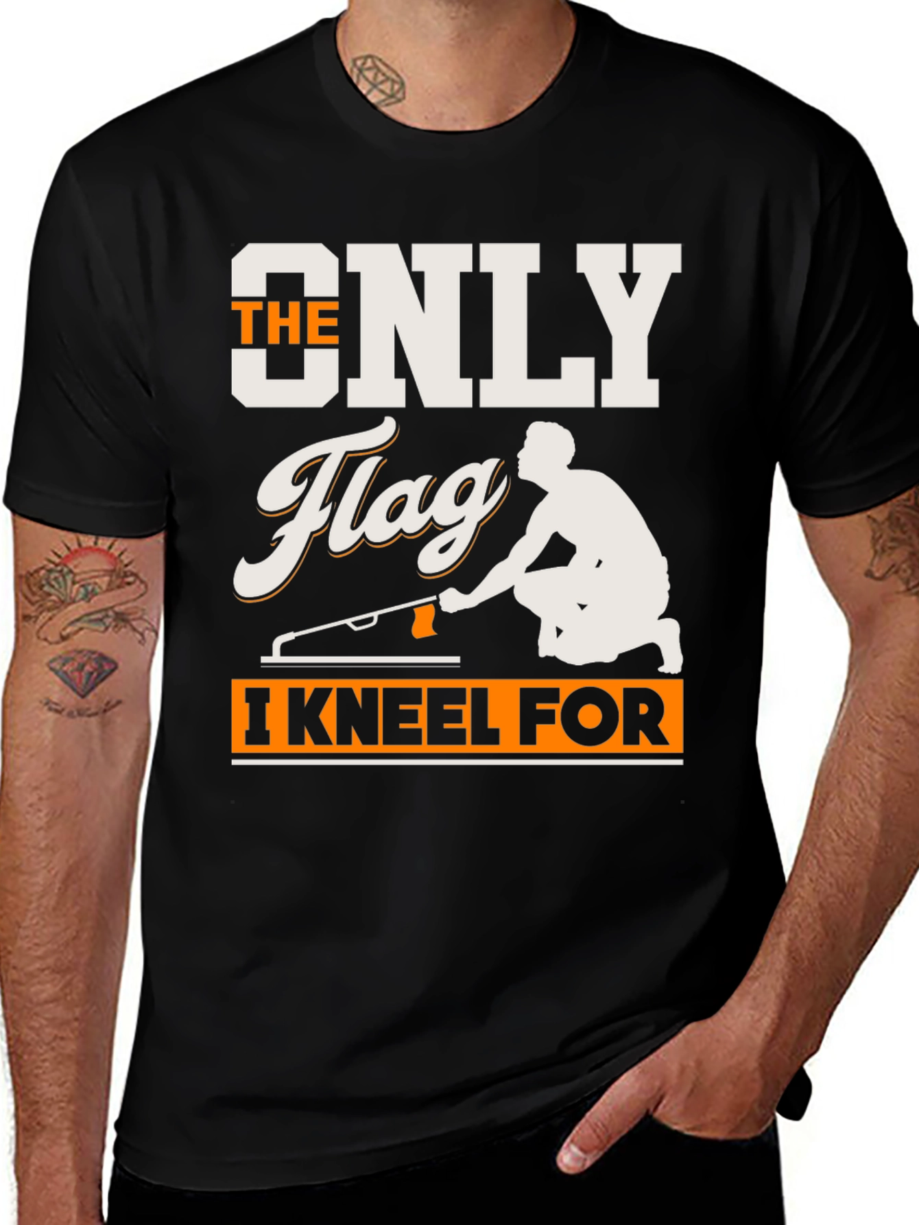 The Only Flag I Kneel For - Lineman T-Shirt