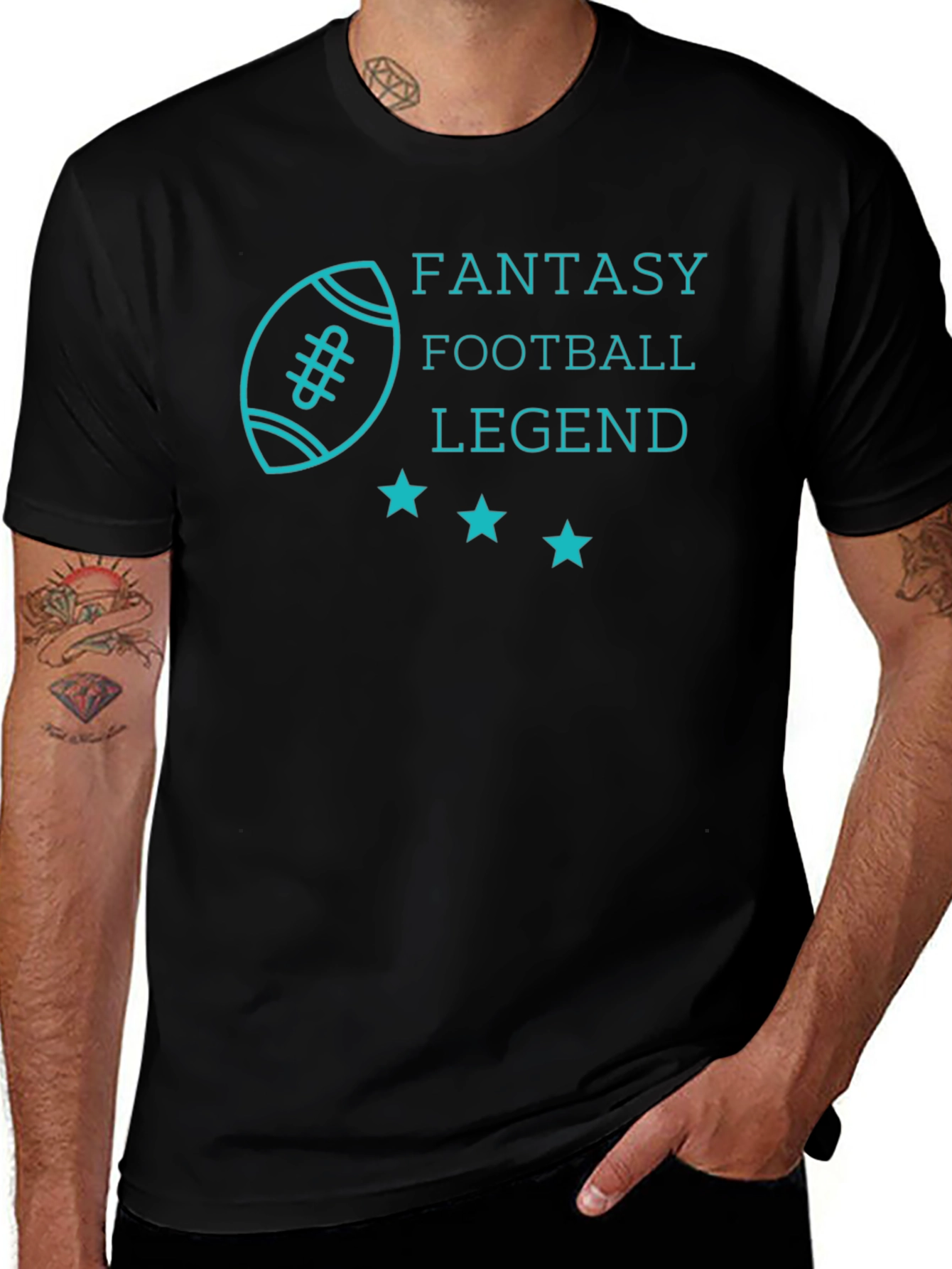 Variant 12 of Fantasy Football Legend Graphic Tee - Black Cotton