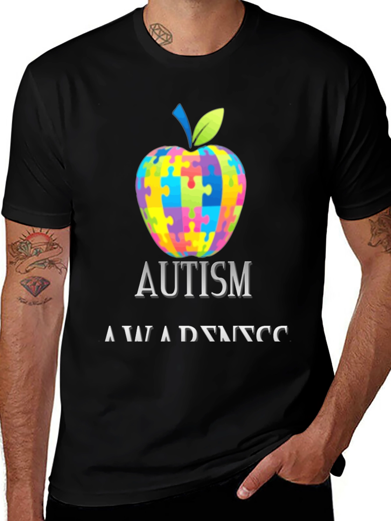 Autism Awareness Apple Puzzle T-Shirt