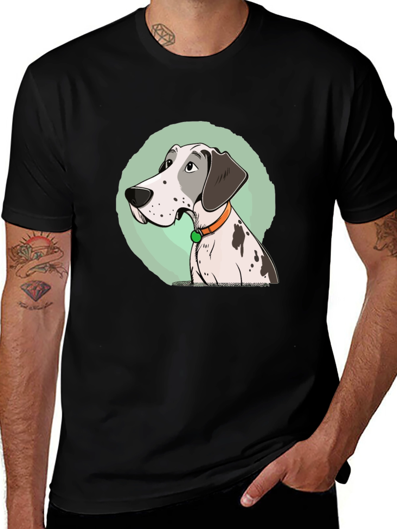 Variant 4 of Dog Graphic Print Black T-Shirt