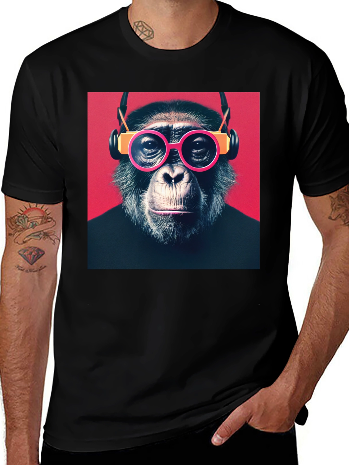 Variant 3 of Monkey with Glasses Graphic T-Shirt