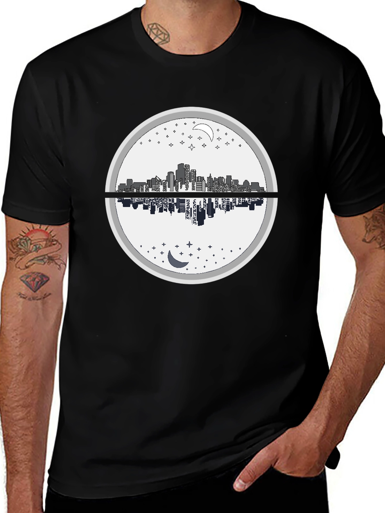 Variant 21 of Cityscape Reflection Graphic Tee