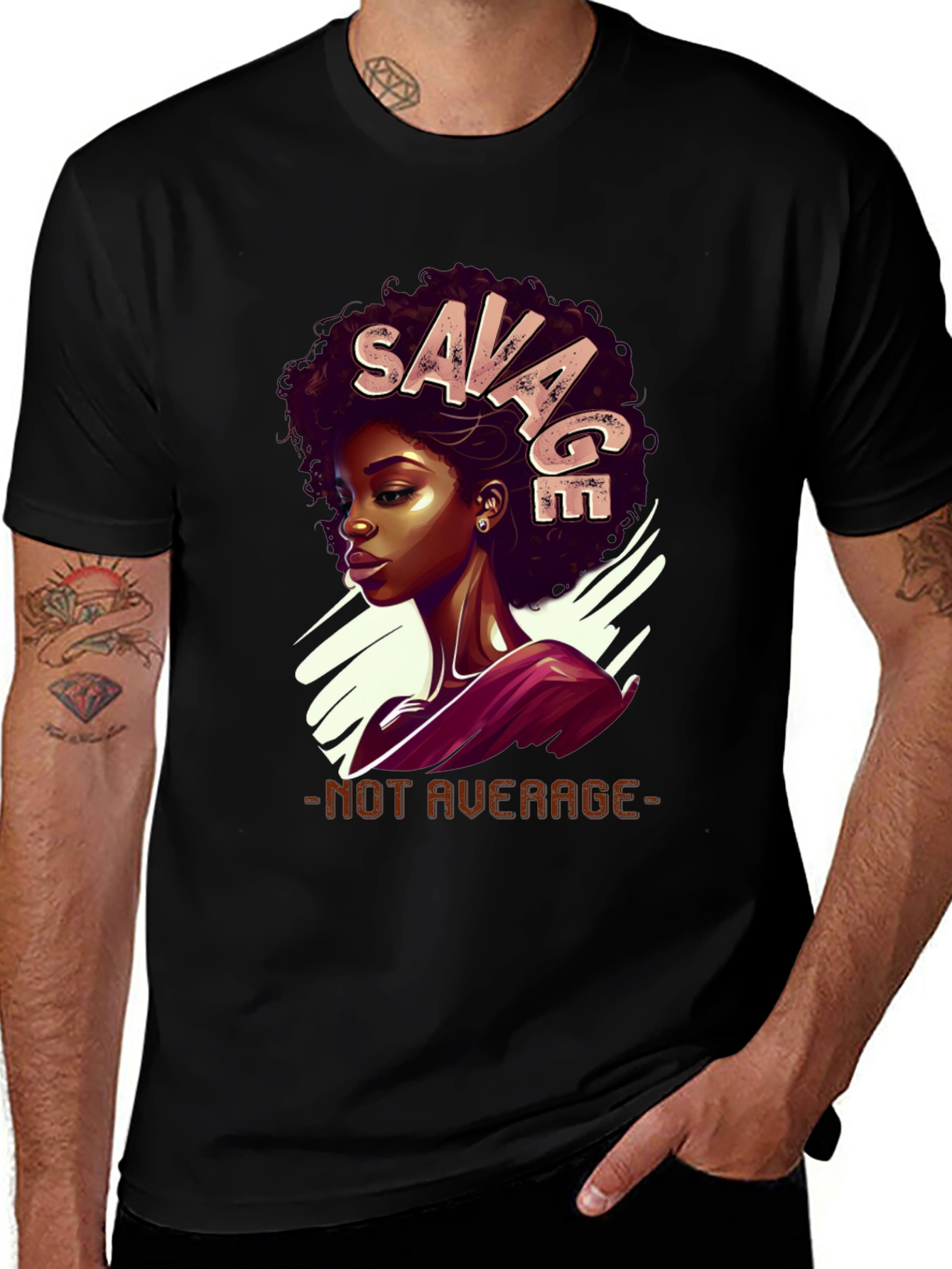 Variant 15 of Savage Graphic Tee - Not Average Black T-Shirt