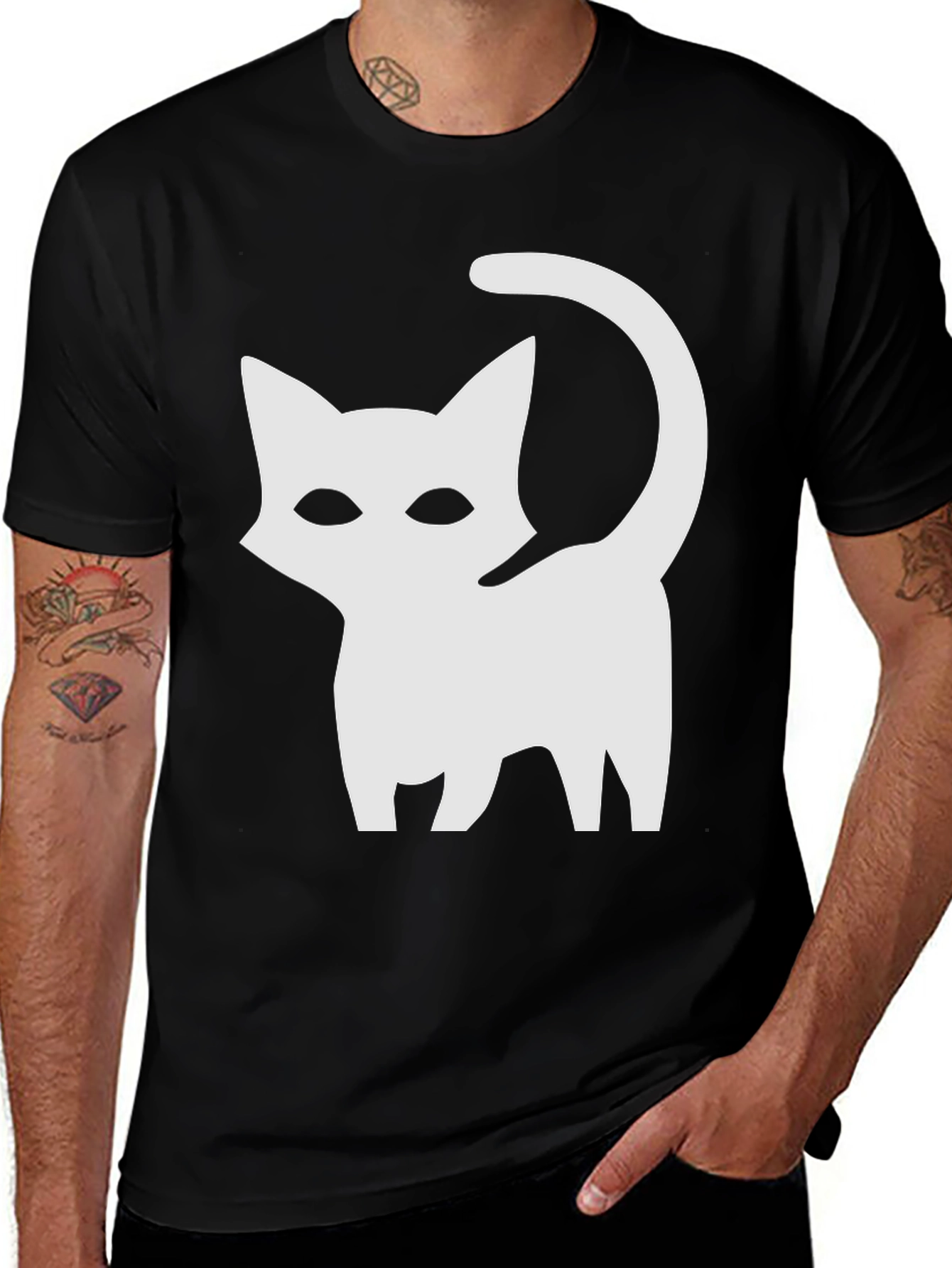 Variant 12 of Black Cat Graphic Tee - Stylish Casual Wear