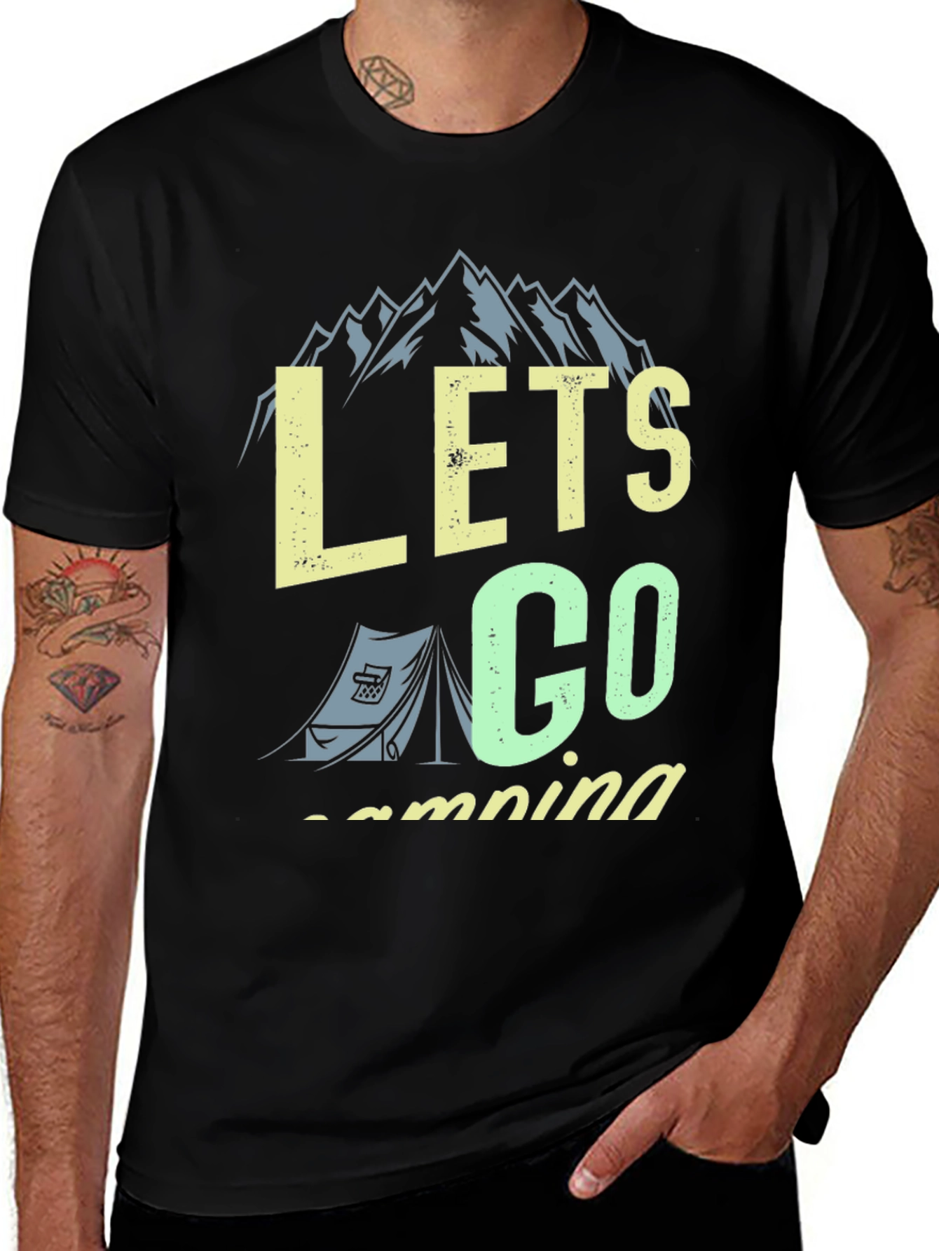 Variant 13 of Let's Go Camping Graphic Tee - Adventure Shirt