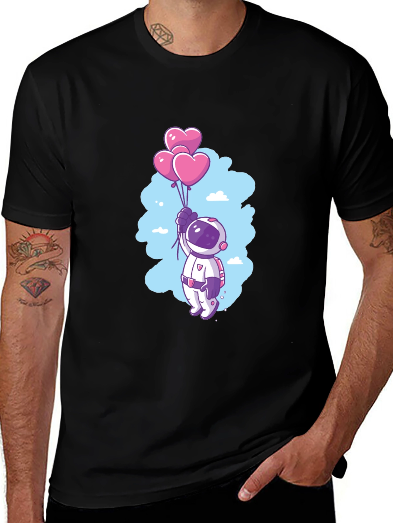 Variant 11 of Astronaut Heart Balloons Graphic Tee