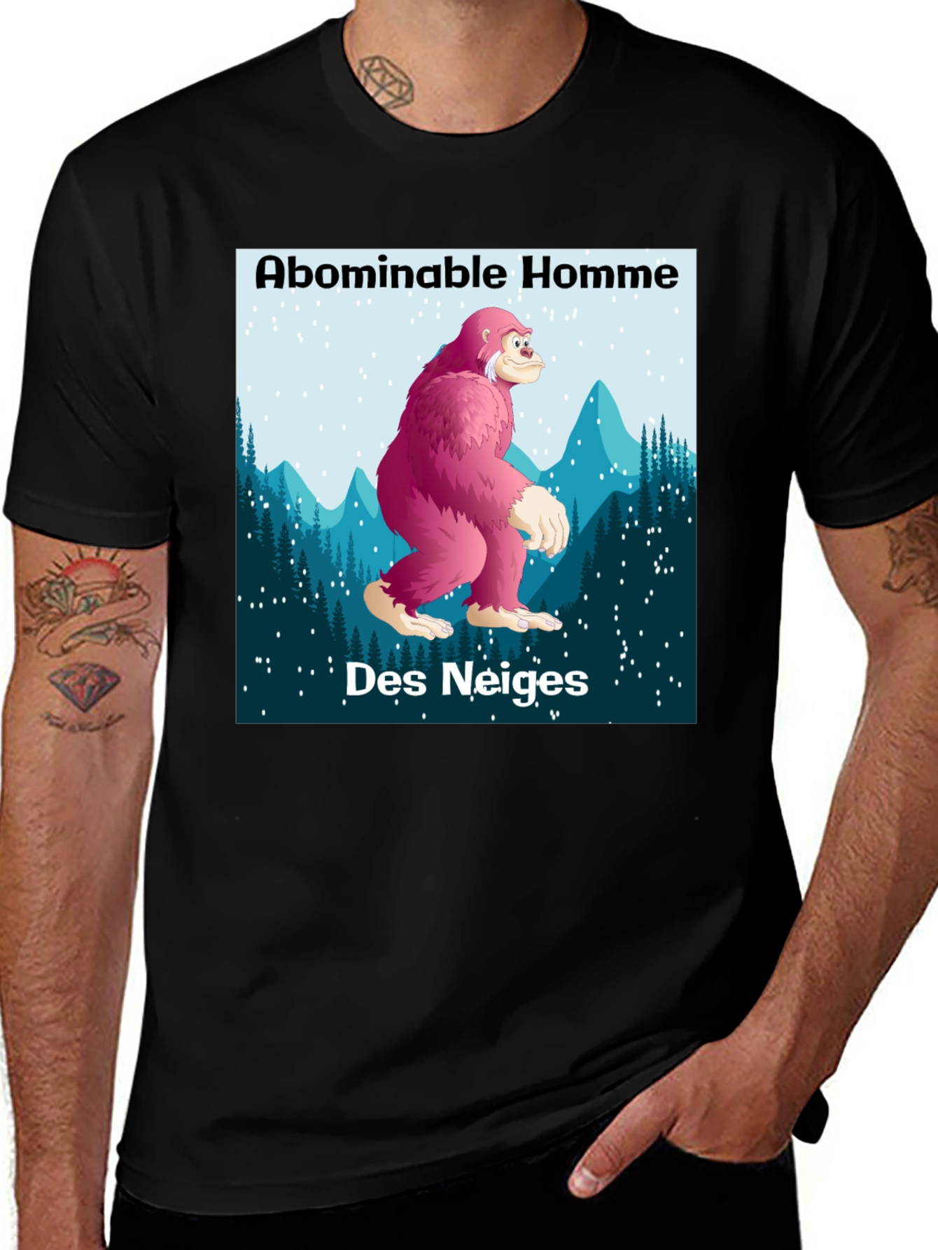 Black Abominable Homme Des Neiges Graphic T-Shirt main image