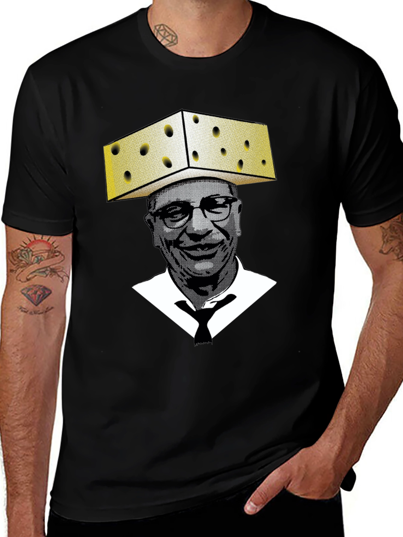 Variant 24 of Cheesehead Portrait T-Shirt - Funny Graphic Tee