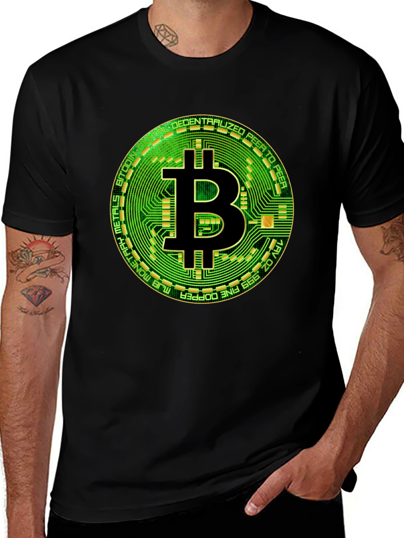 Variant 22 of Bitcoin Circuit Board Graphic T-Shirt