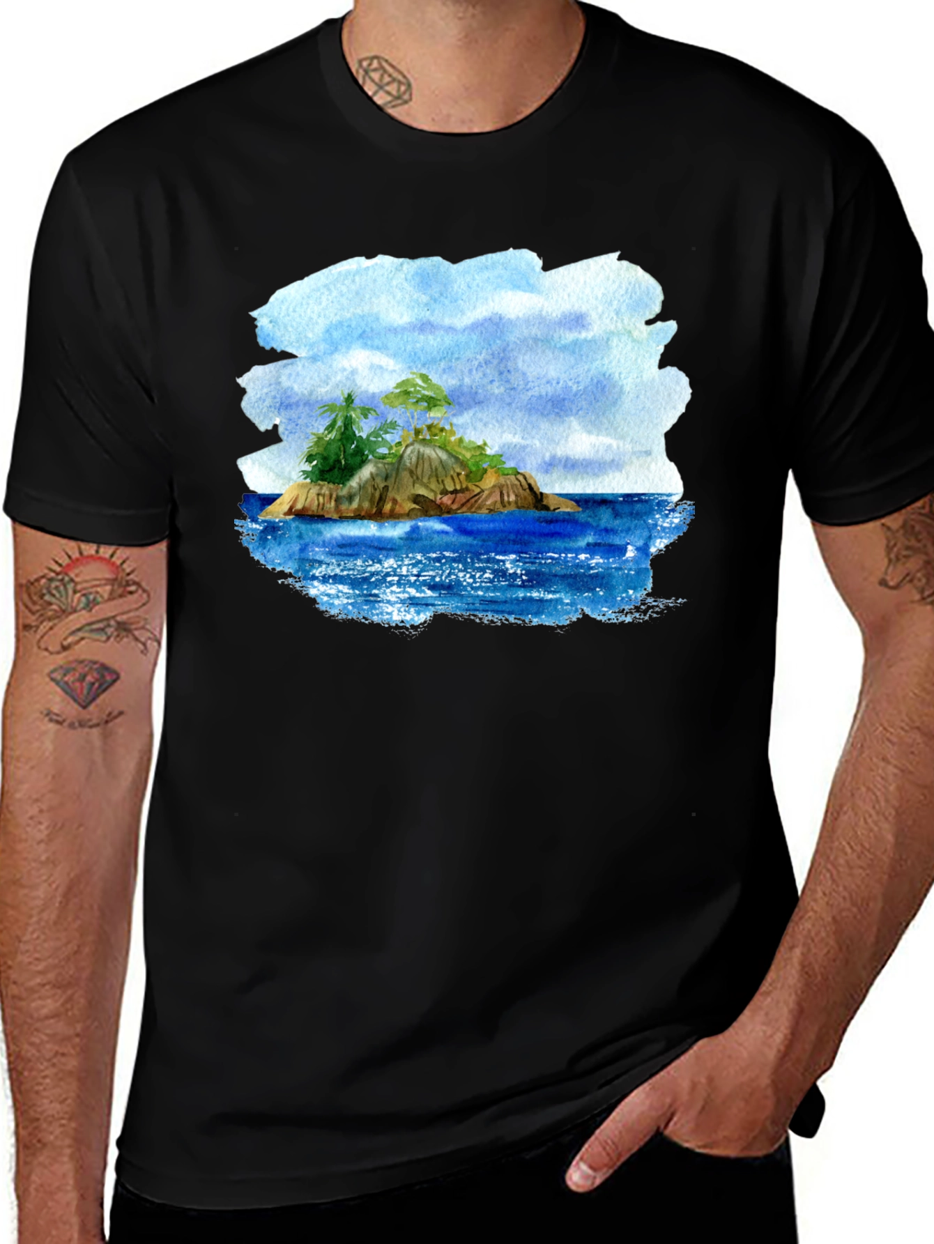 Variant 20 of Island Graphic Print Tee
