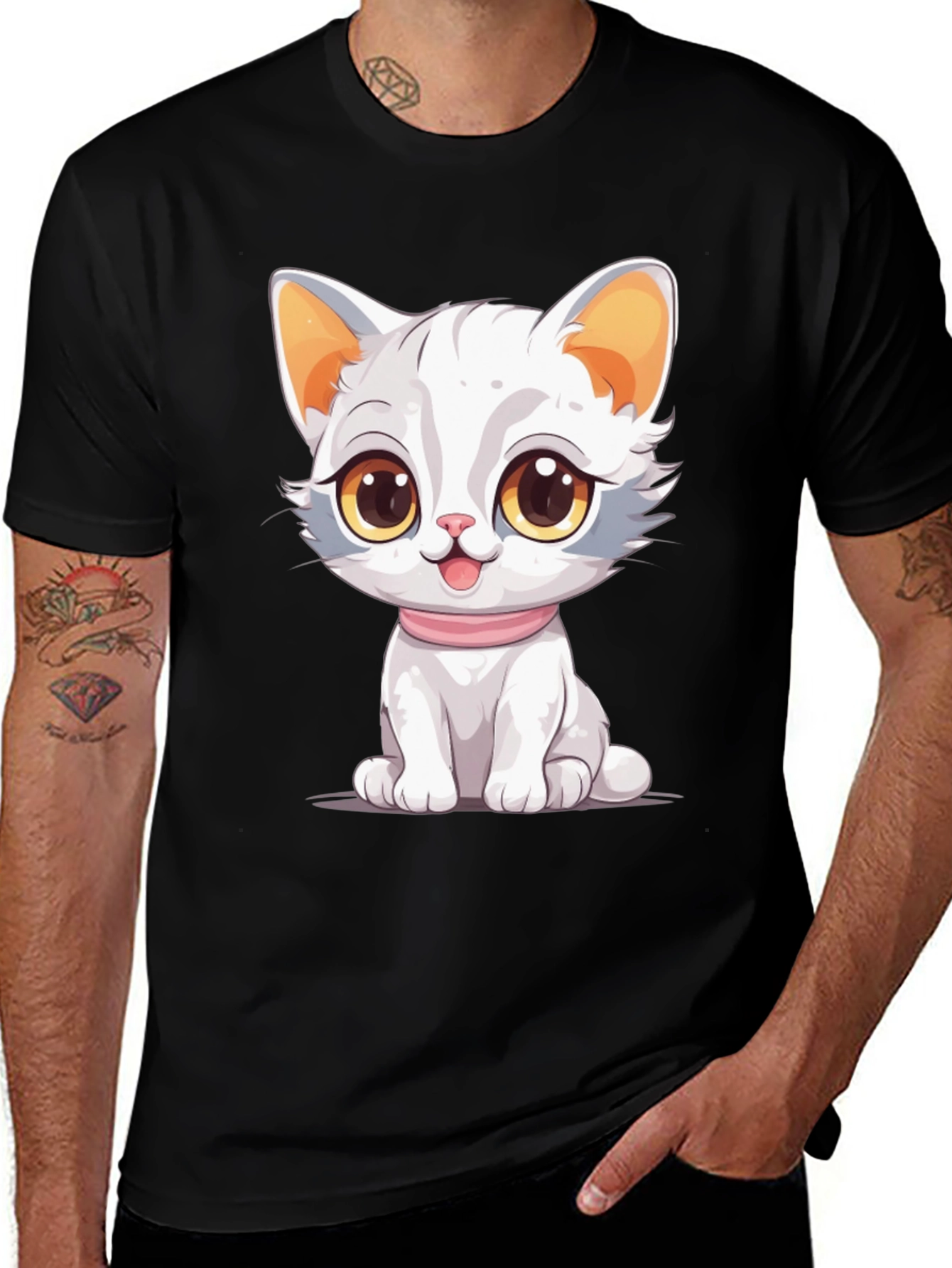 Variant 8 of Cute Cartoon Cat Graphic T-Shirt