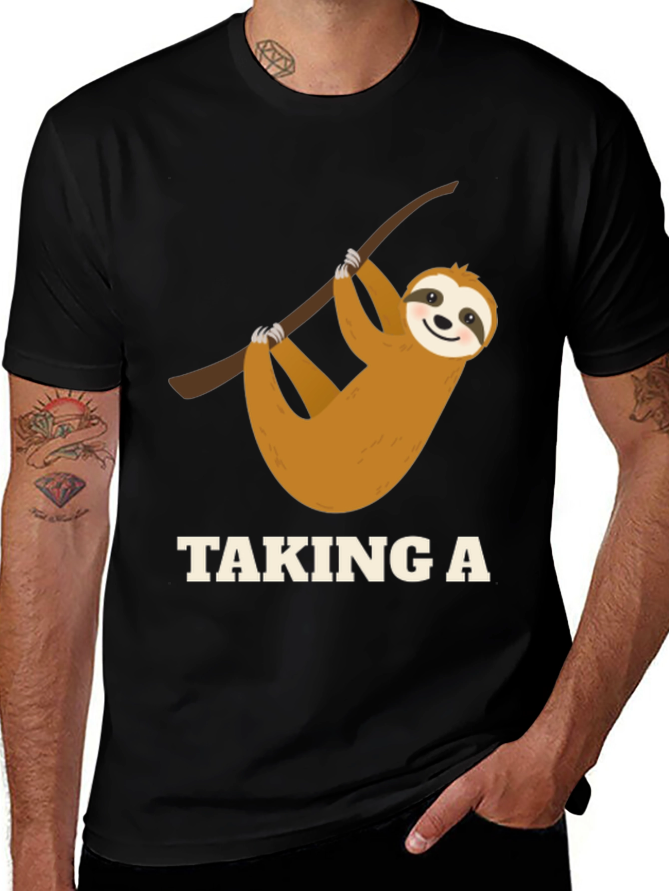 Variant 5 of Sloth Taking A Nap Black T-Shirt