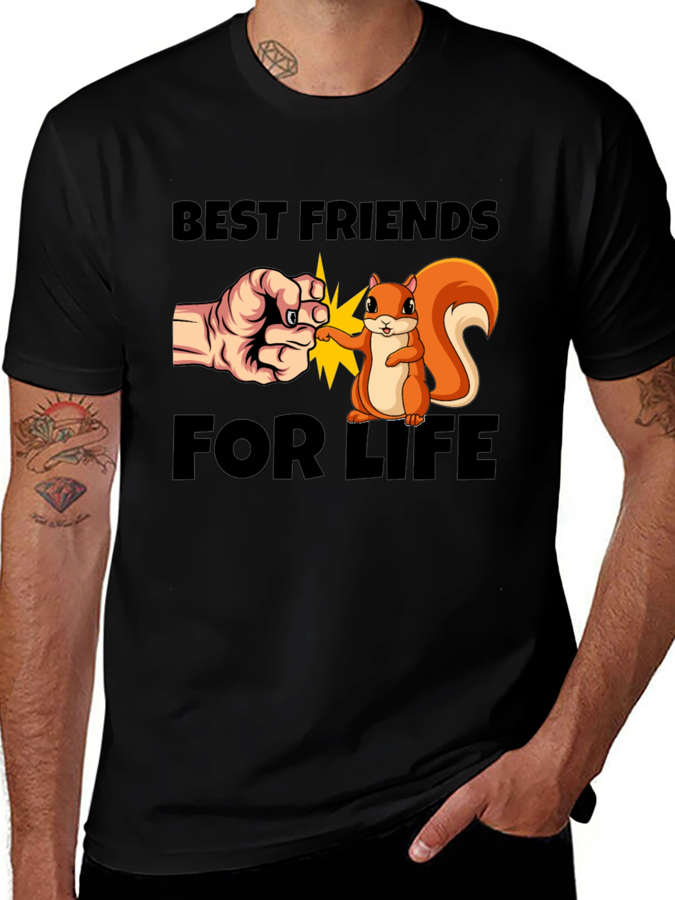 Variant 21 of Best Friends For Life T-Shirt - Squirrel Fist Bump