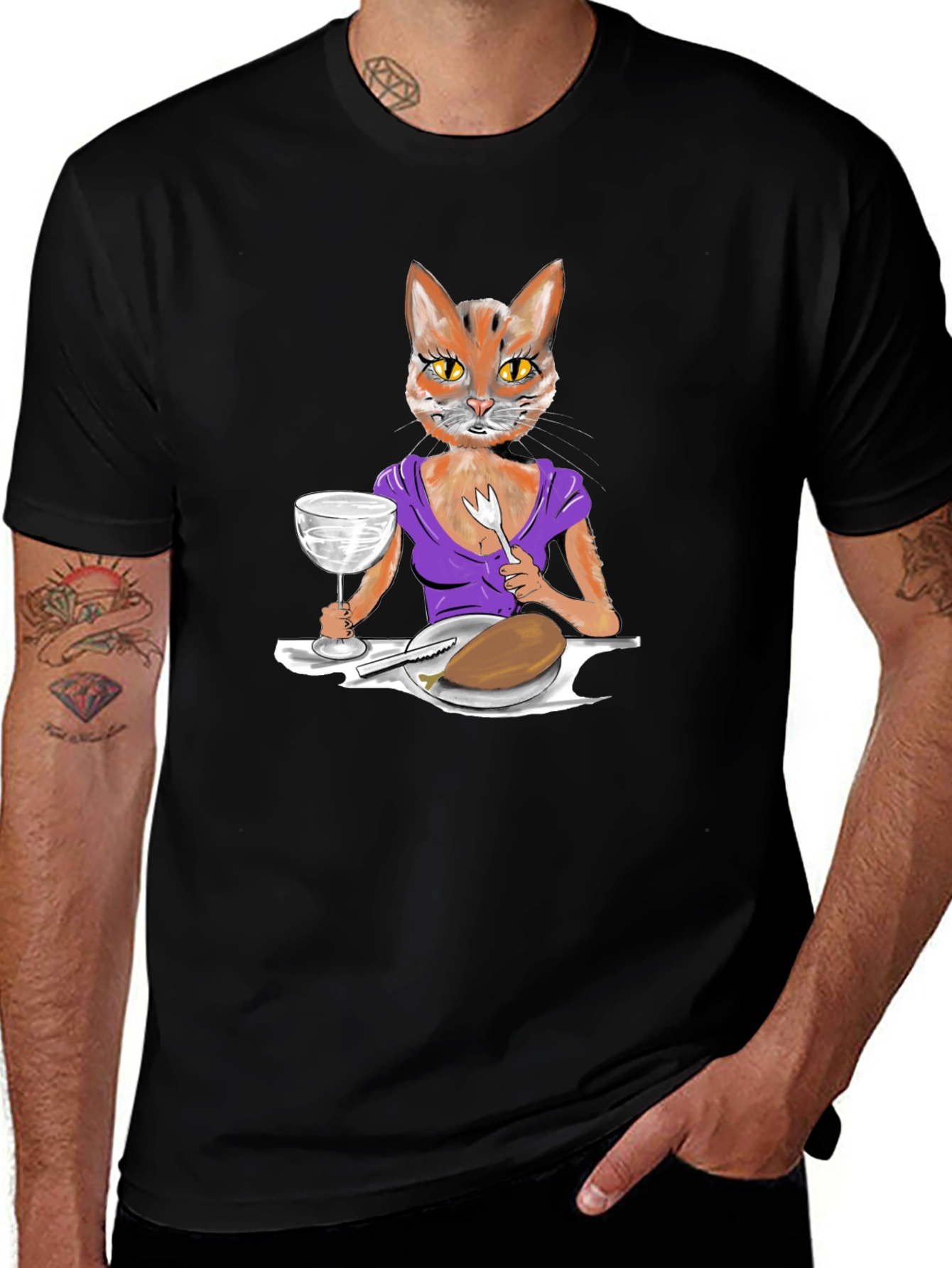 Variant 20 of Cat Lady Dinner Graphic T-Shirt