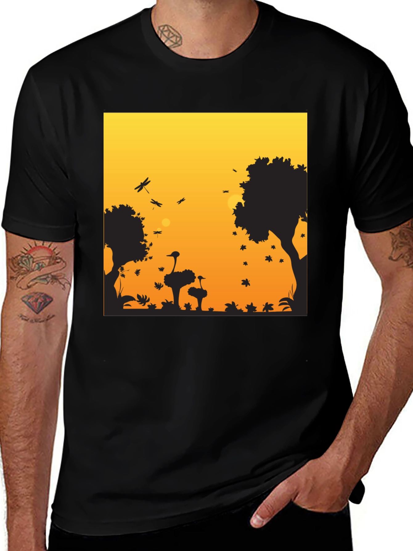 Variant 4 of Ostrich Silhouette Graphic Tee - Nature Inspired T-Shirt
