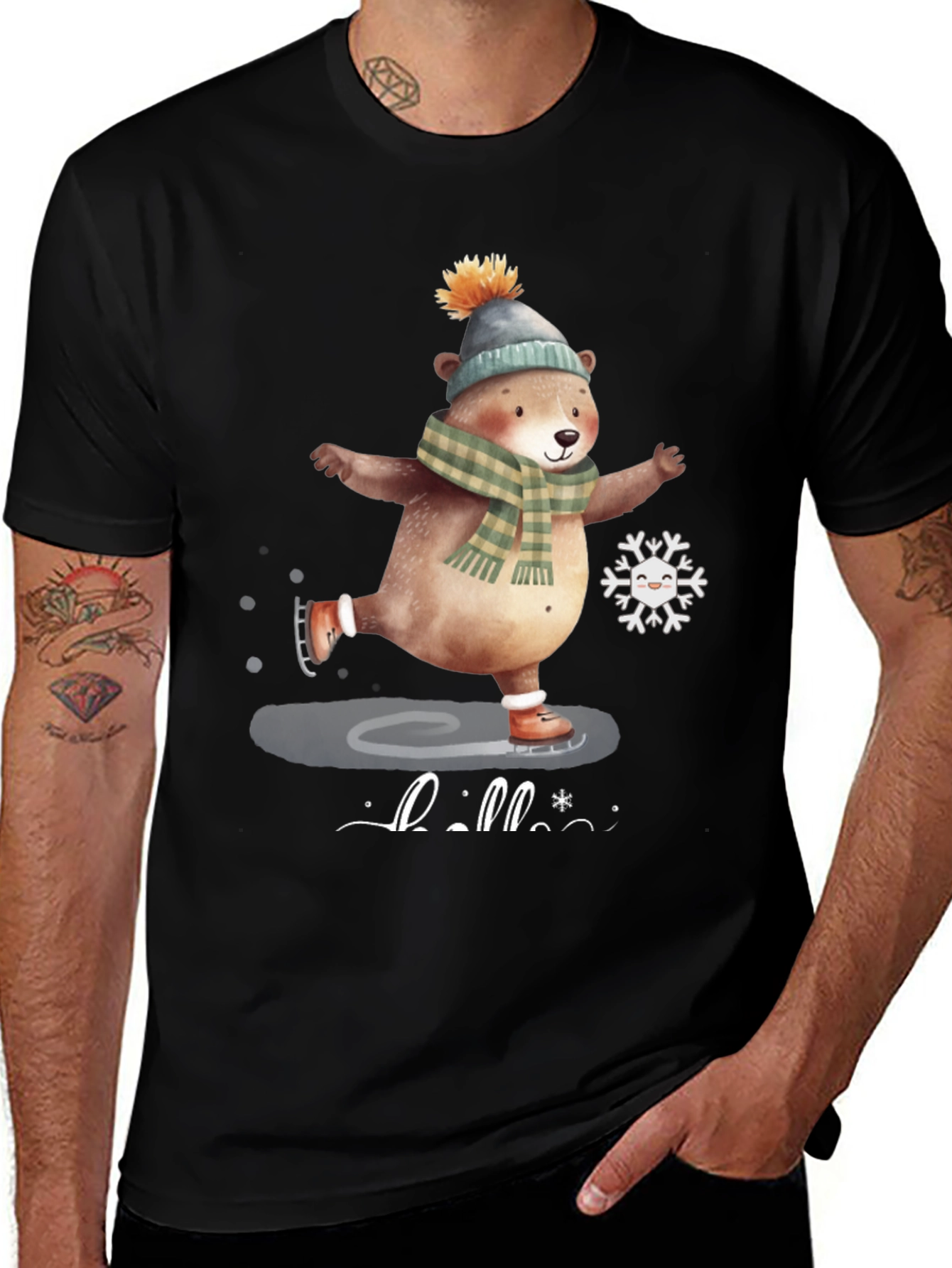 Variant 20 of Cute Bear Ice Skating Graphic Tee