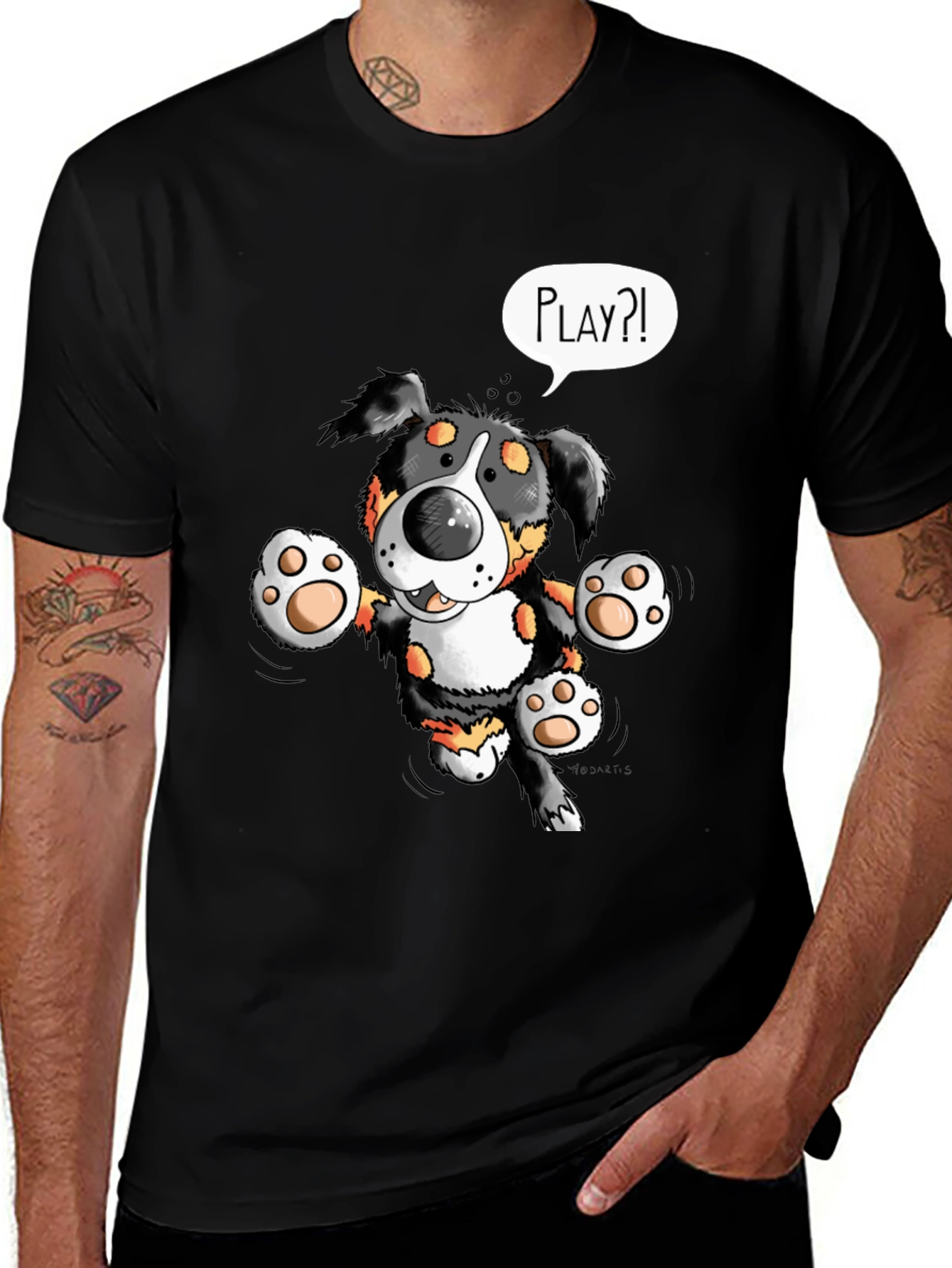 Variant 23 of Playful Puppy Cartoon Print T-Shirt