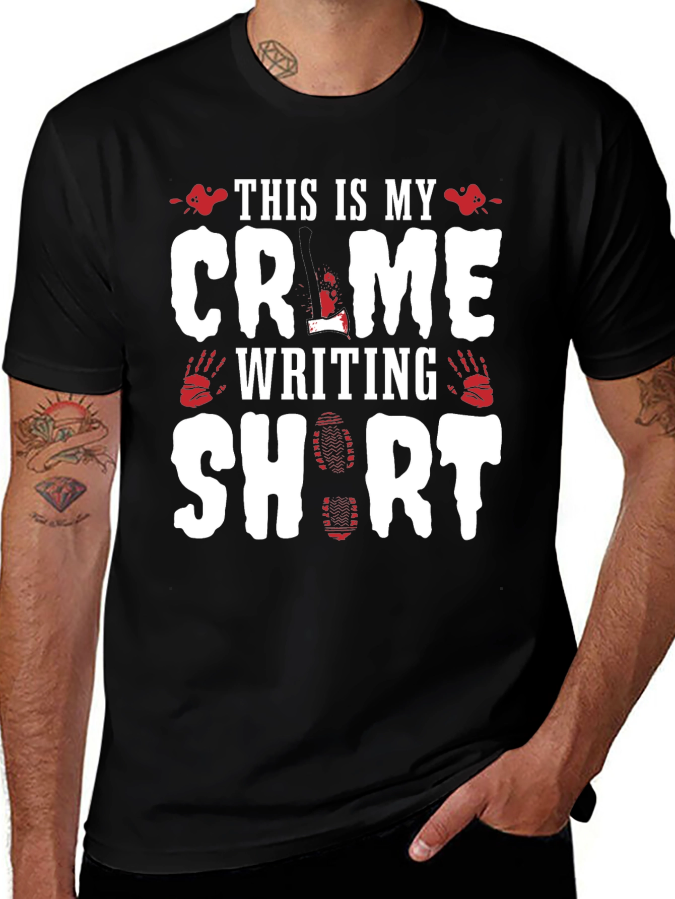 Variant 7 of Crime Writing Short Sleeve T-Shirt