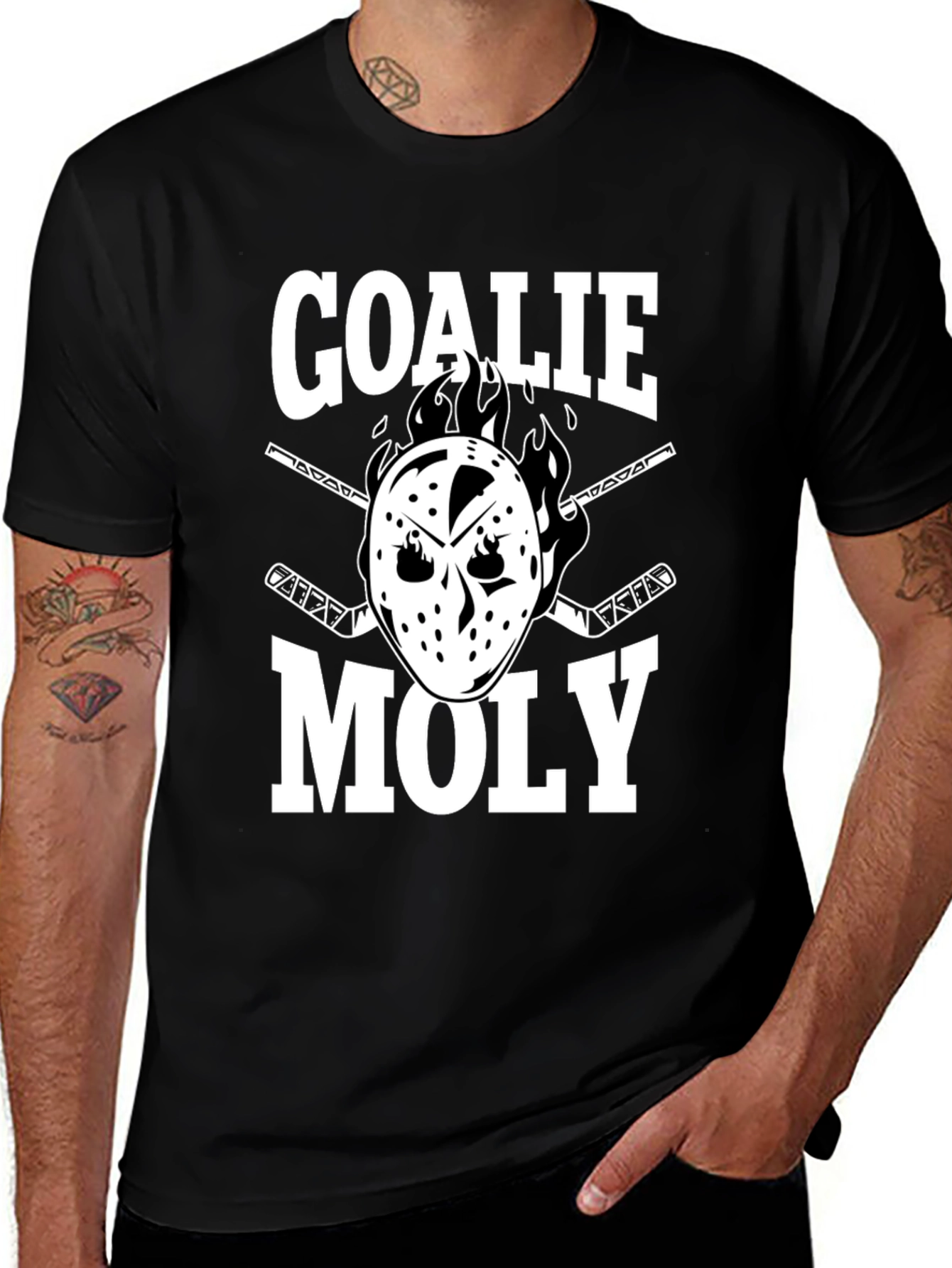 Variant 19 of Goalie Moly Hockey T-Shirt