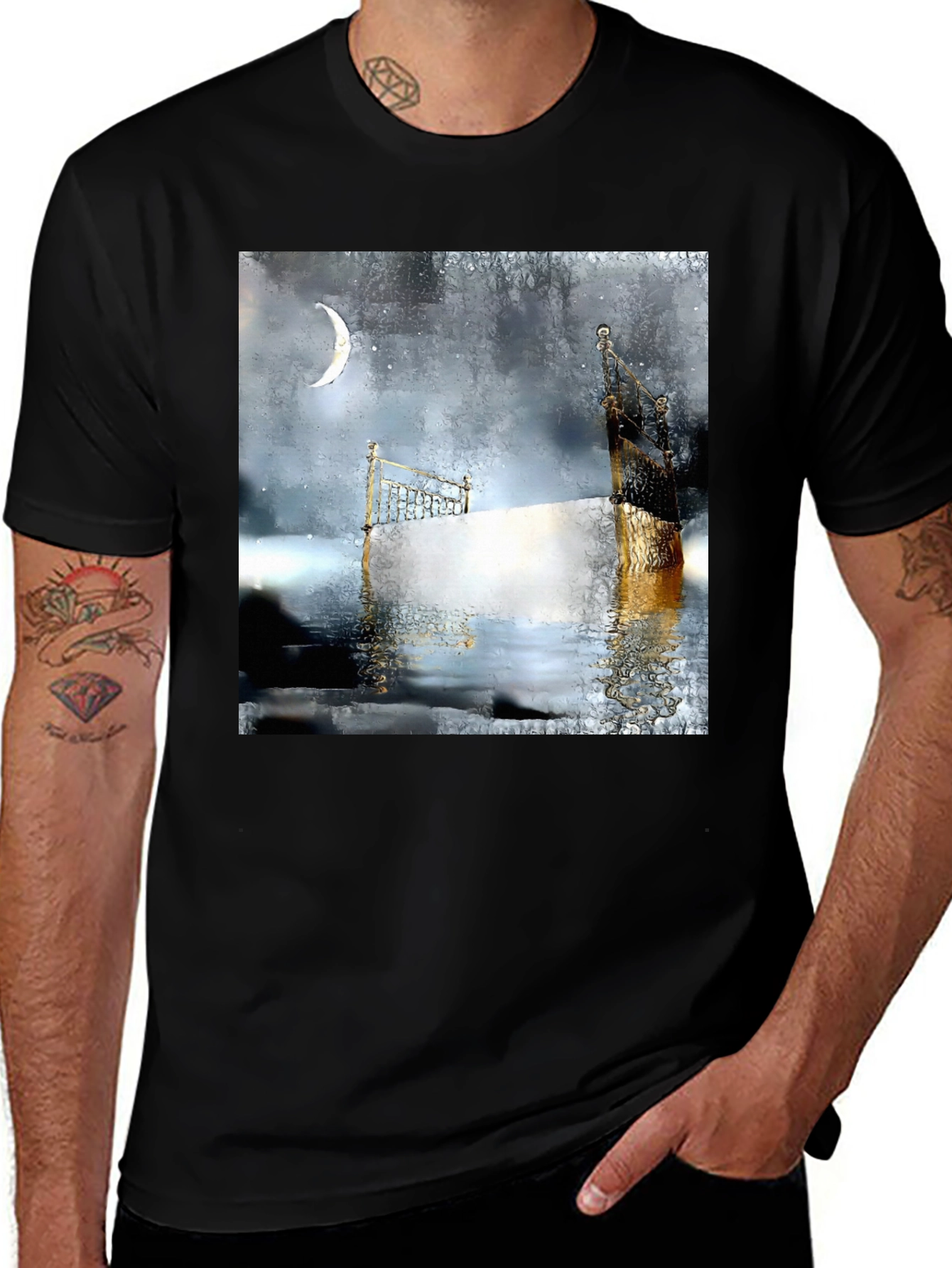 Variant 4 of Surreal Dreamscape Black Tee