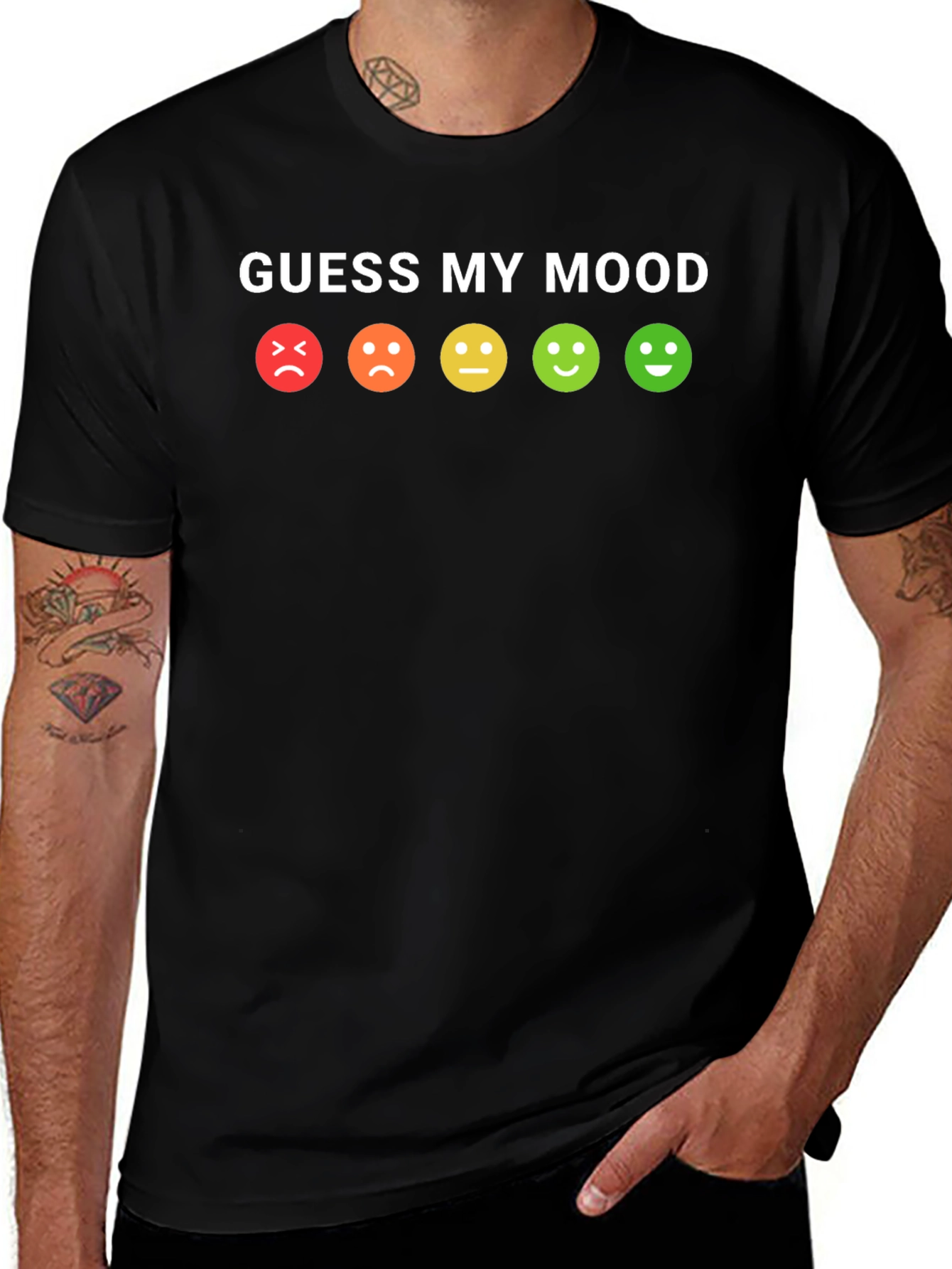 Variant 30 of Guess My Mood T-Shirt - Fun Emoji Graphic Tee
