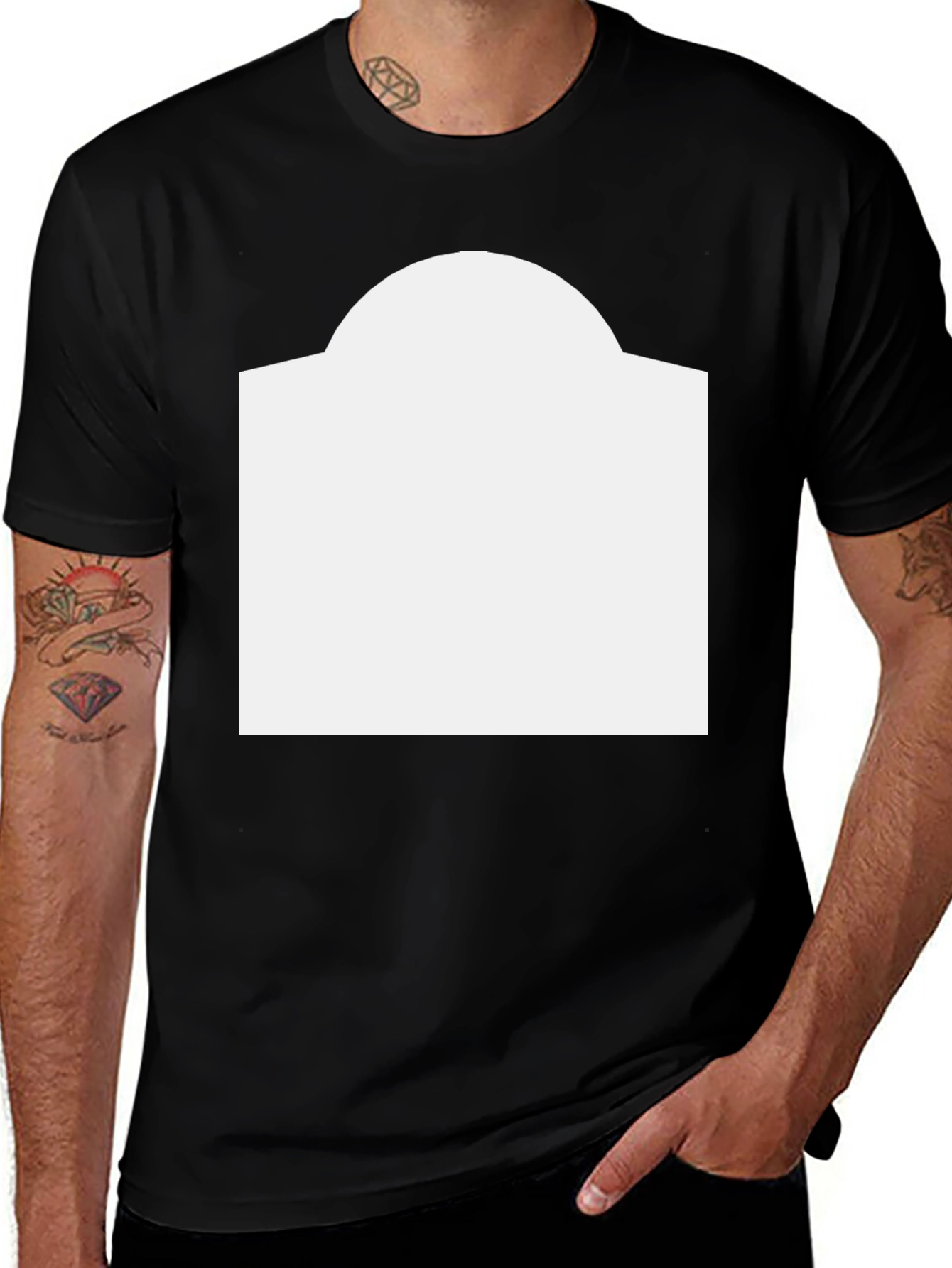 Modern Black Tee with Customizable Graphic Space