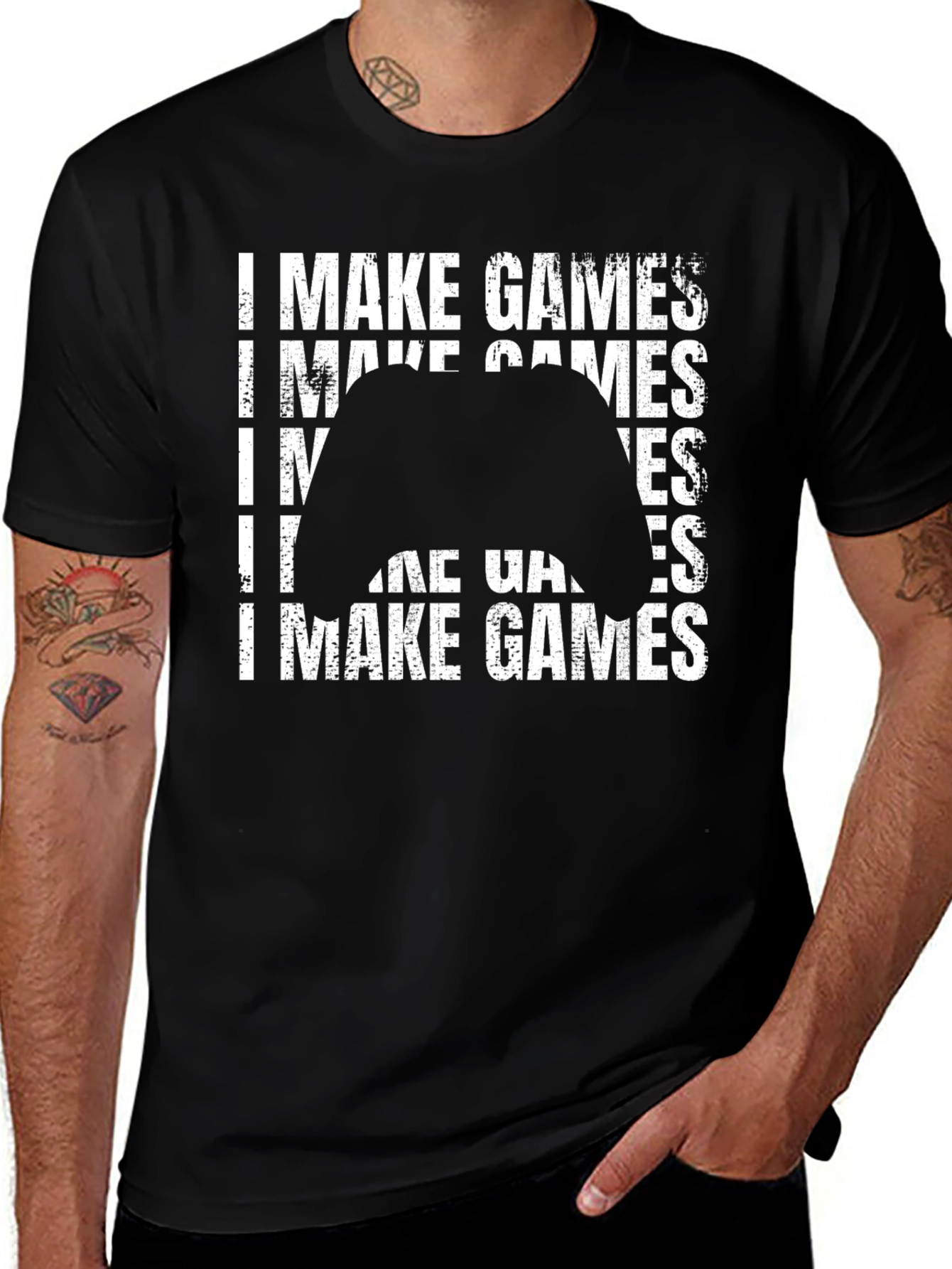 Variant 12 of I Make Games Controller Graphic Tee - Black
