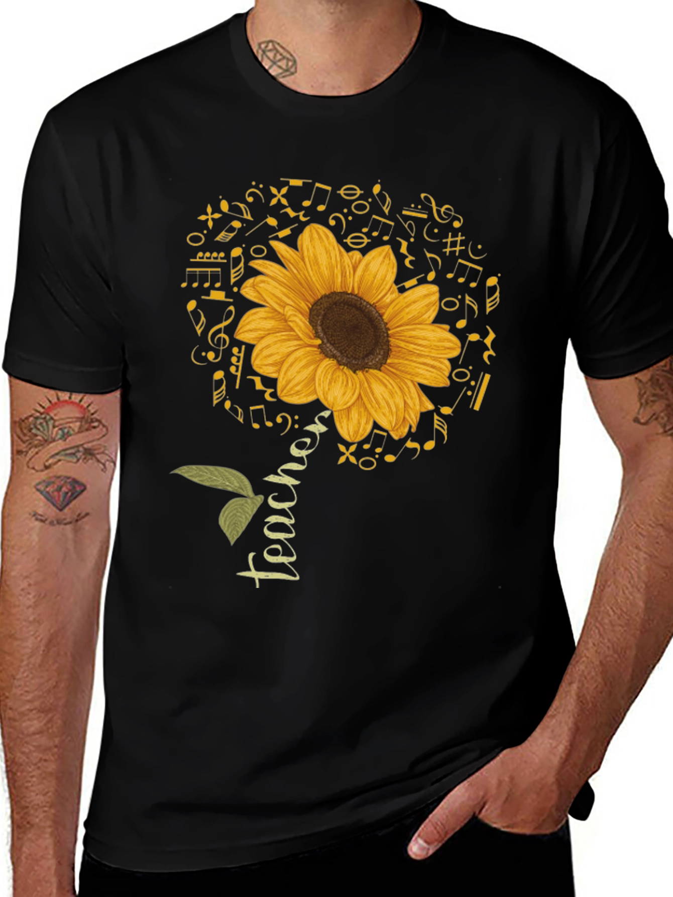 Variant 15 of Teacher Sunflower Music Note T-Shirt