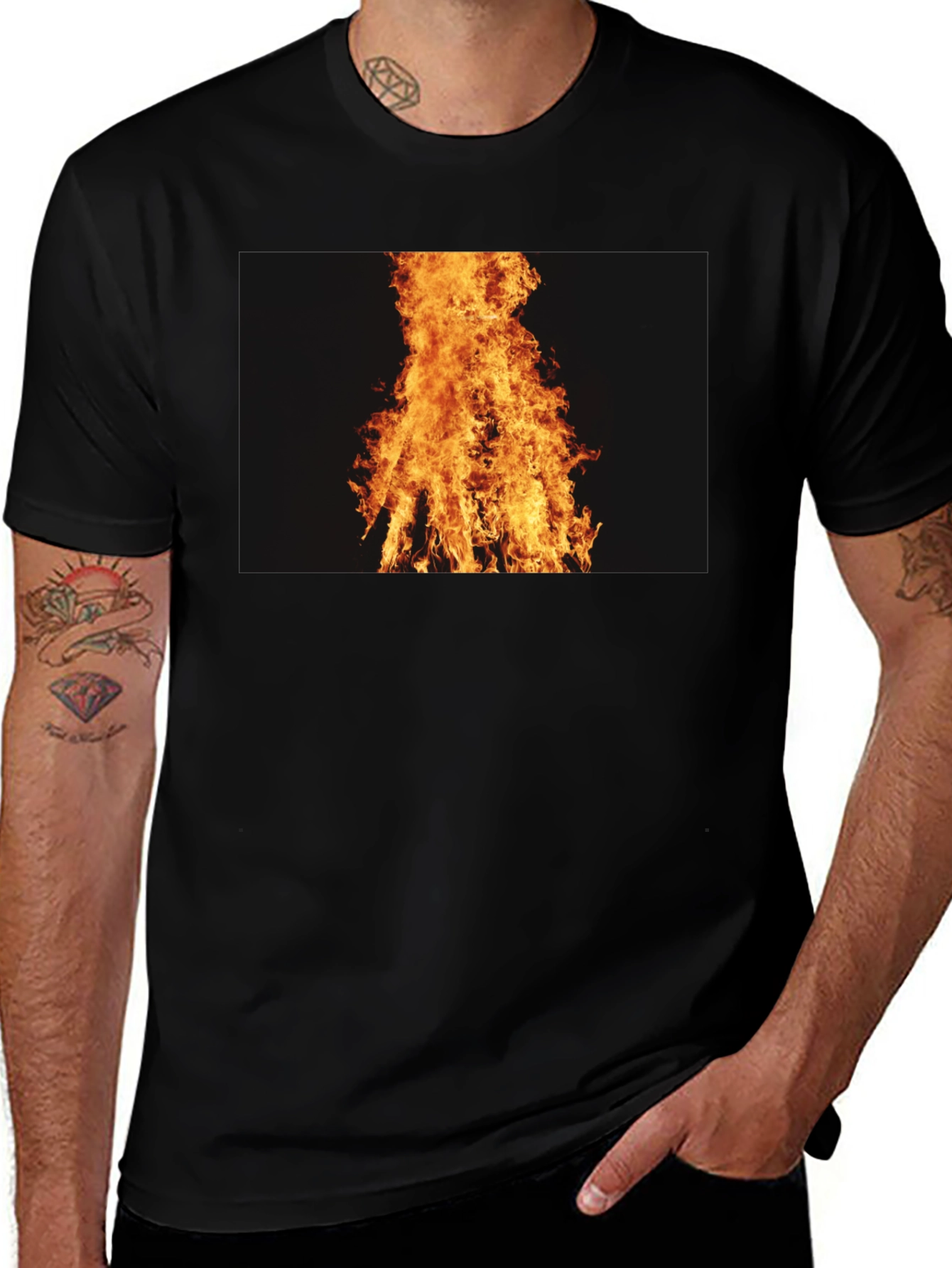 Variant 13 of Inferno Tee - Fiery Graphic Black T-Shirt