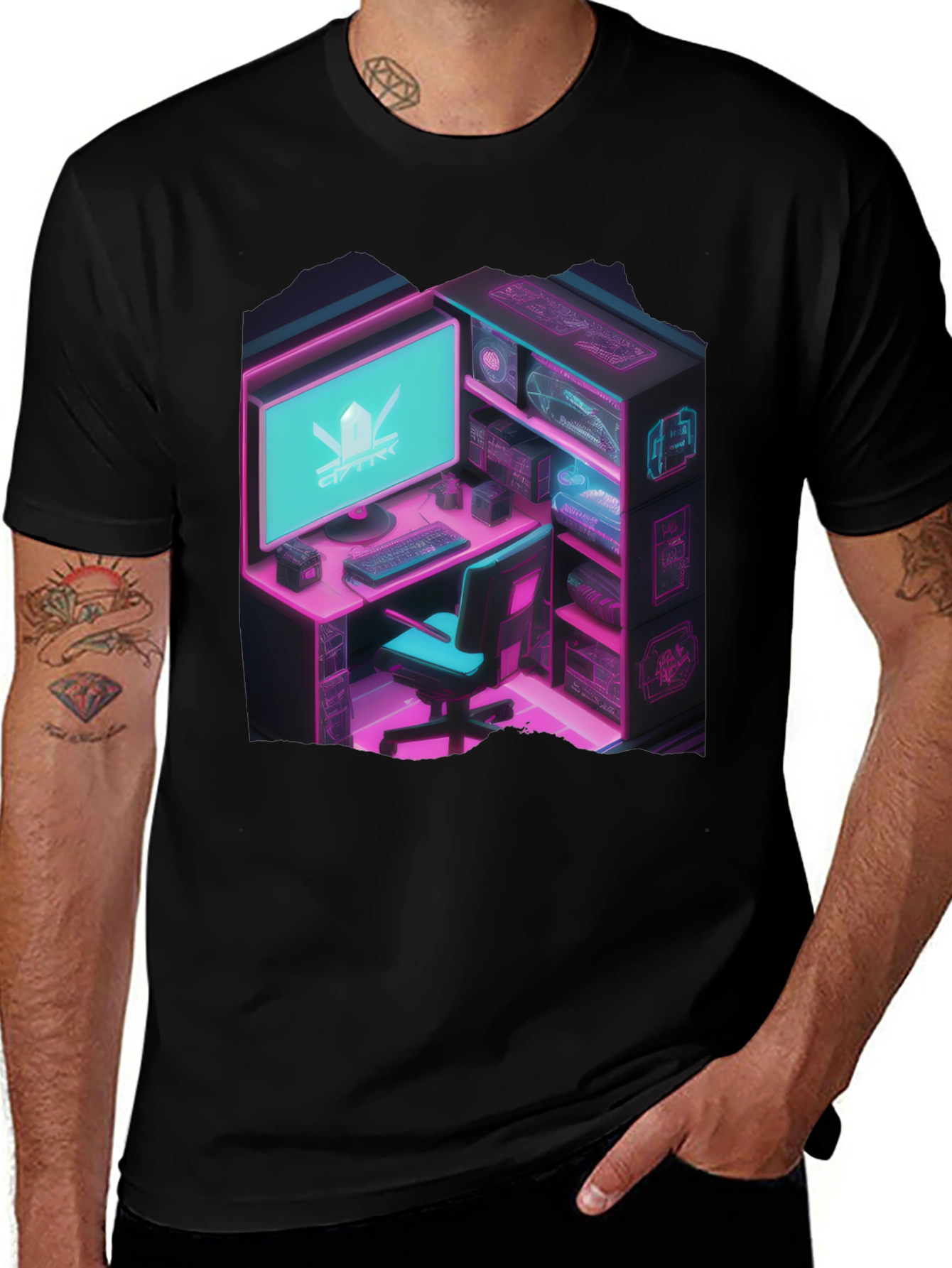 Variant 29 of Gamer's Neon Room T-Shirt