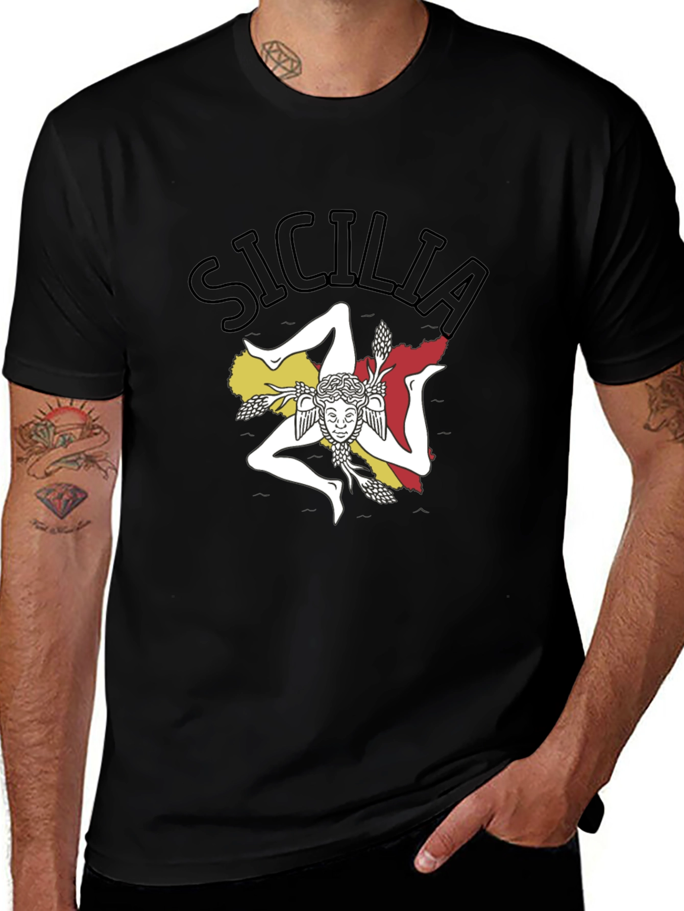 Sicilia T-Shirt - Trinacria Symbol Graphic Tee