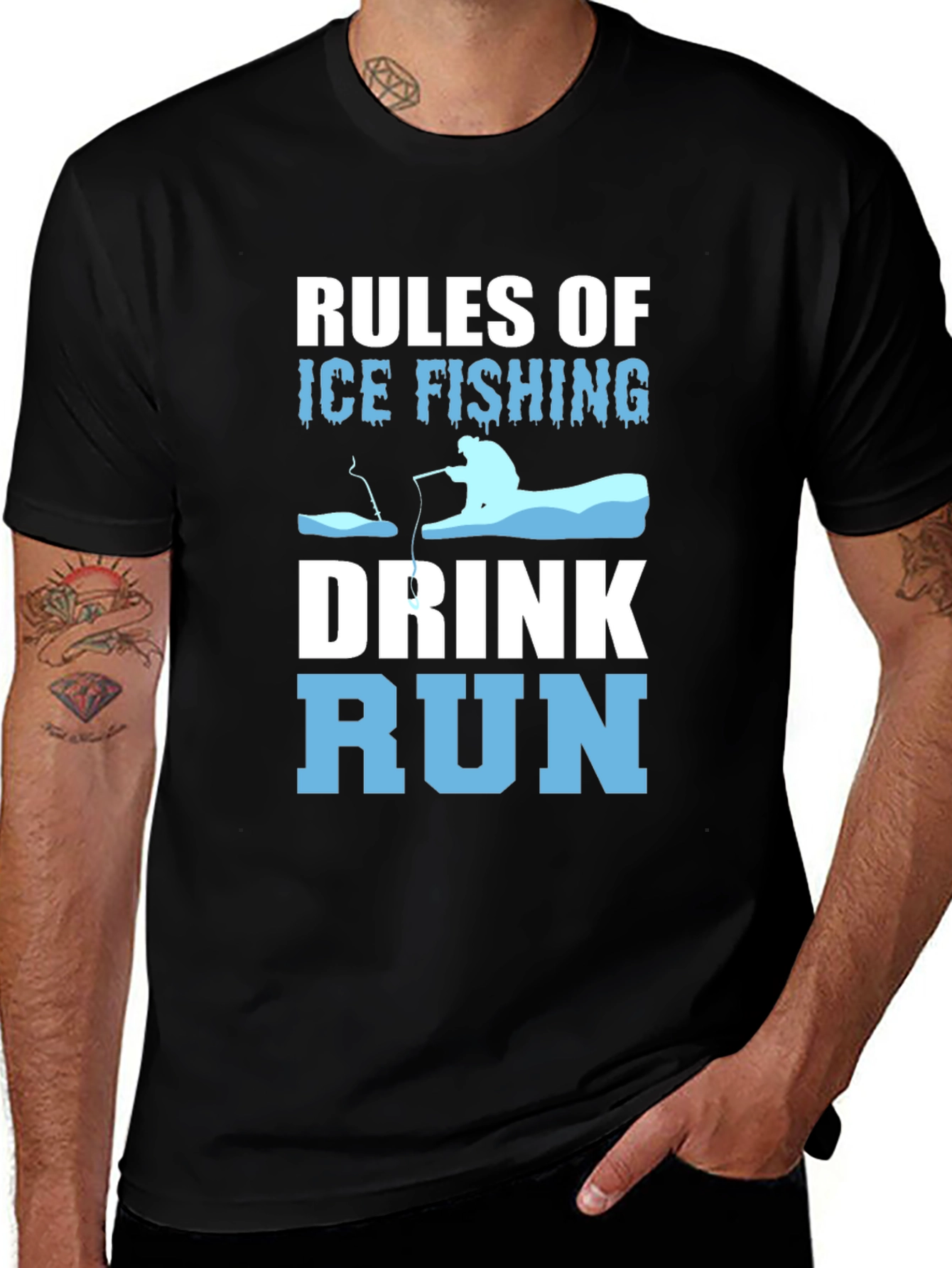 Variant 27 of Ice Fishing Rules Men's Graphic Tee