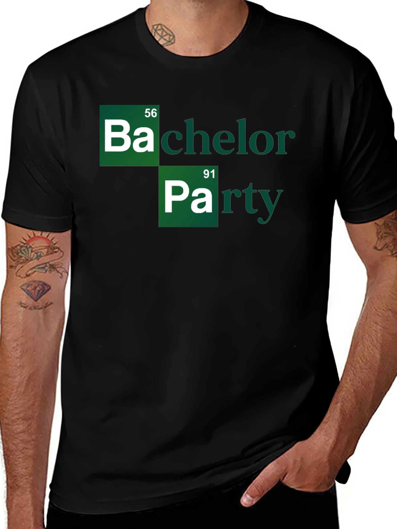 Variant 28 of Bachelor Party Periodic Table Style T-Shirt