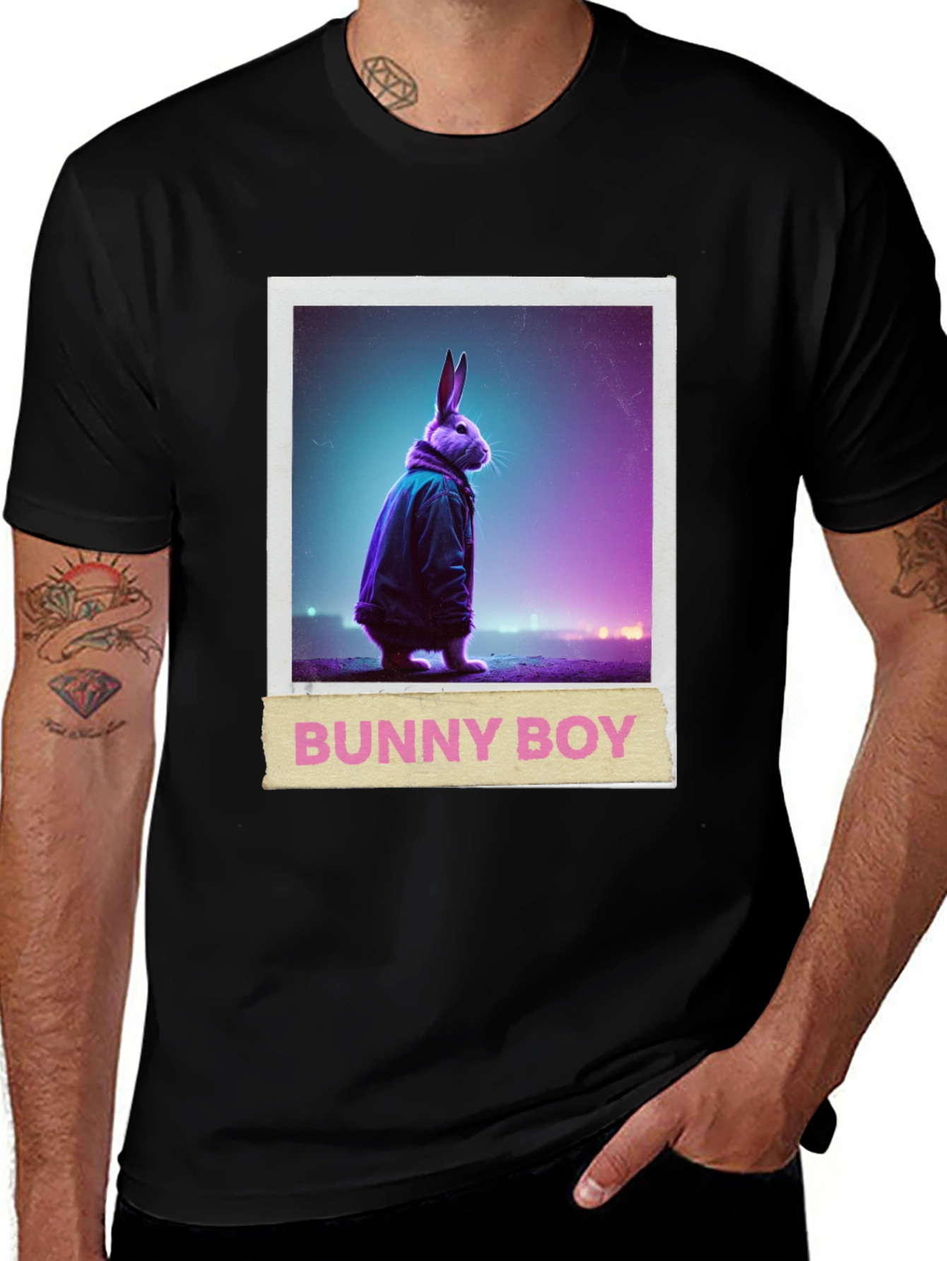Bunny Boy Graphic Tee - Trendy Casual Wear